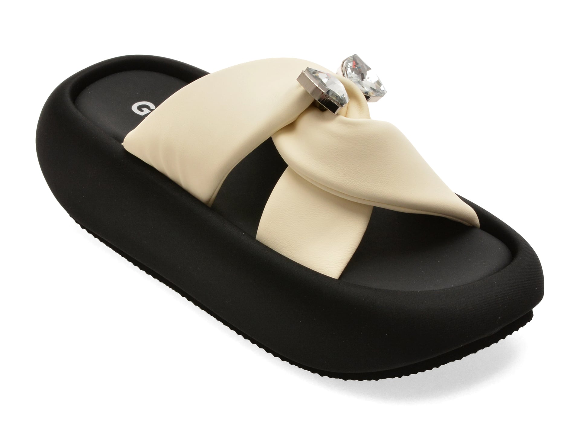 Papuci GRYXX albi, 88263, din piele ecologica
