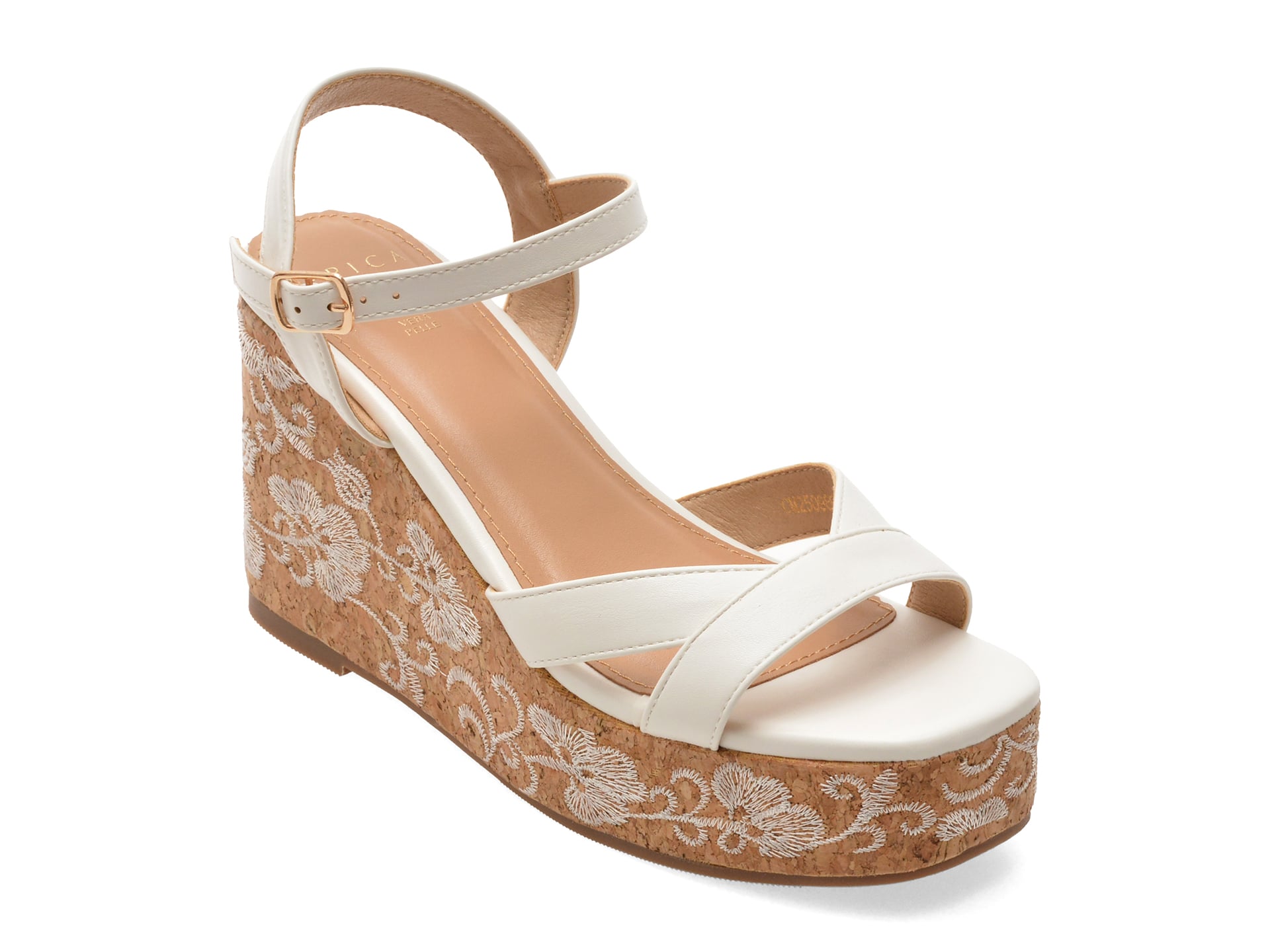 Sandale EPICA albe, 989, din piele ecologica