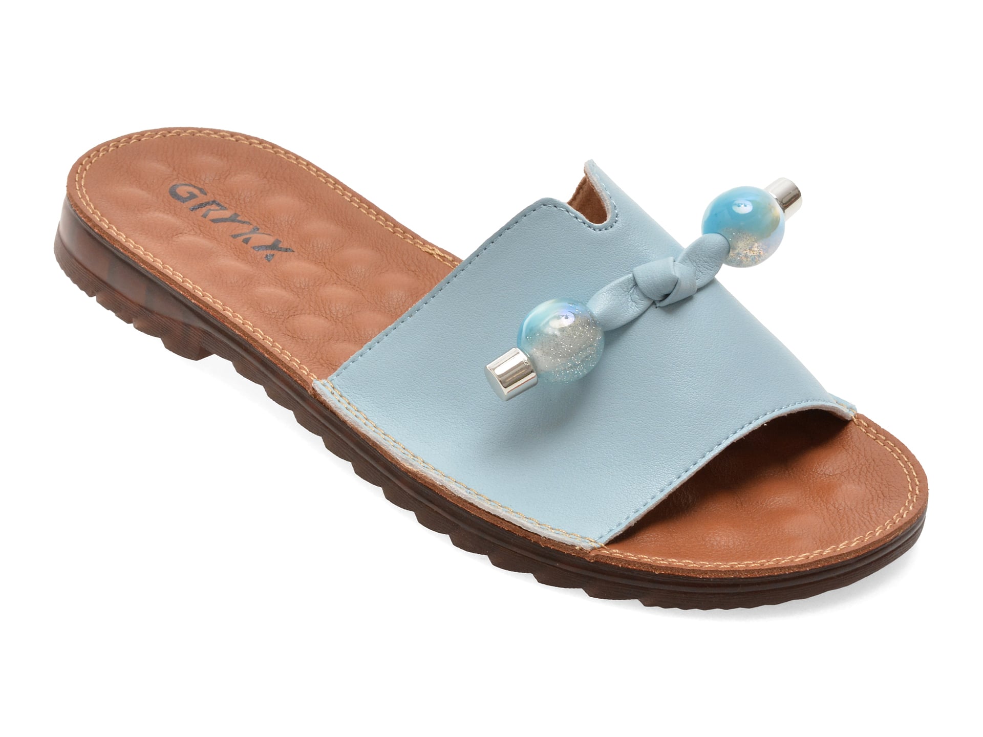 Papuci GRYXX albastri, 70448, din piele naturala