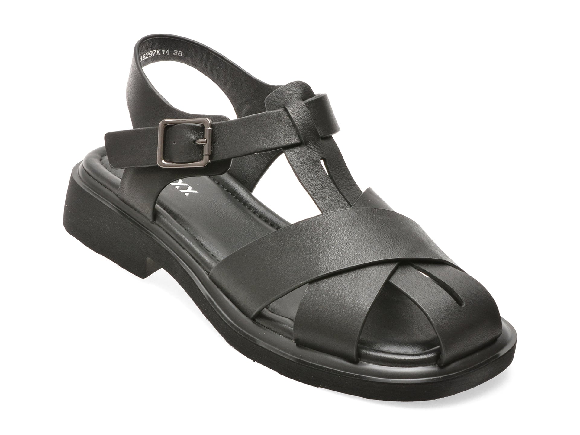 Sandale GRYXX negre, 18297, din piele naturala