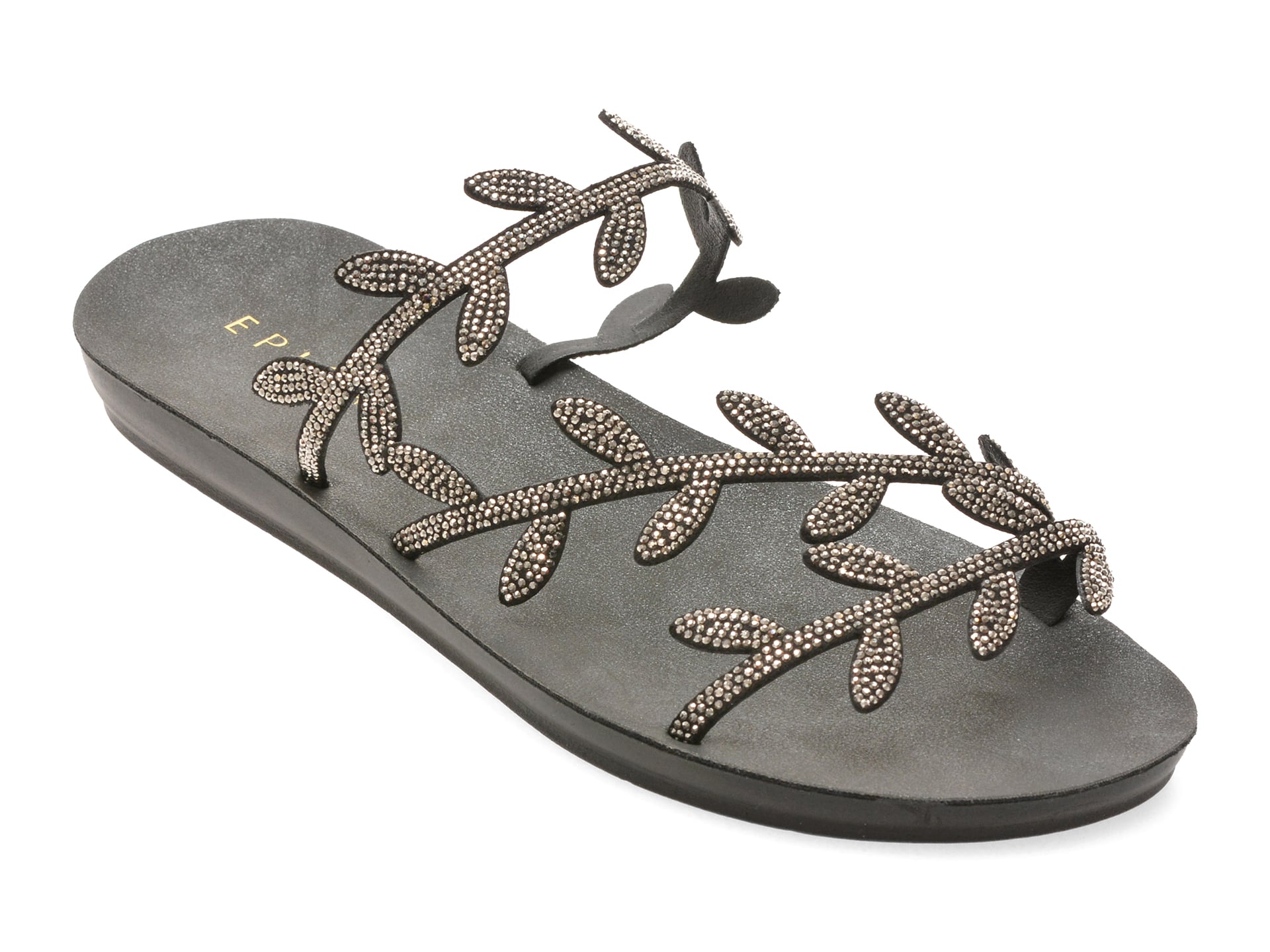 Papuci EPICA negri, 946, din material textil