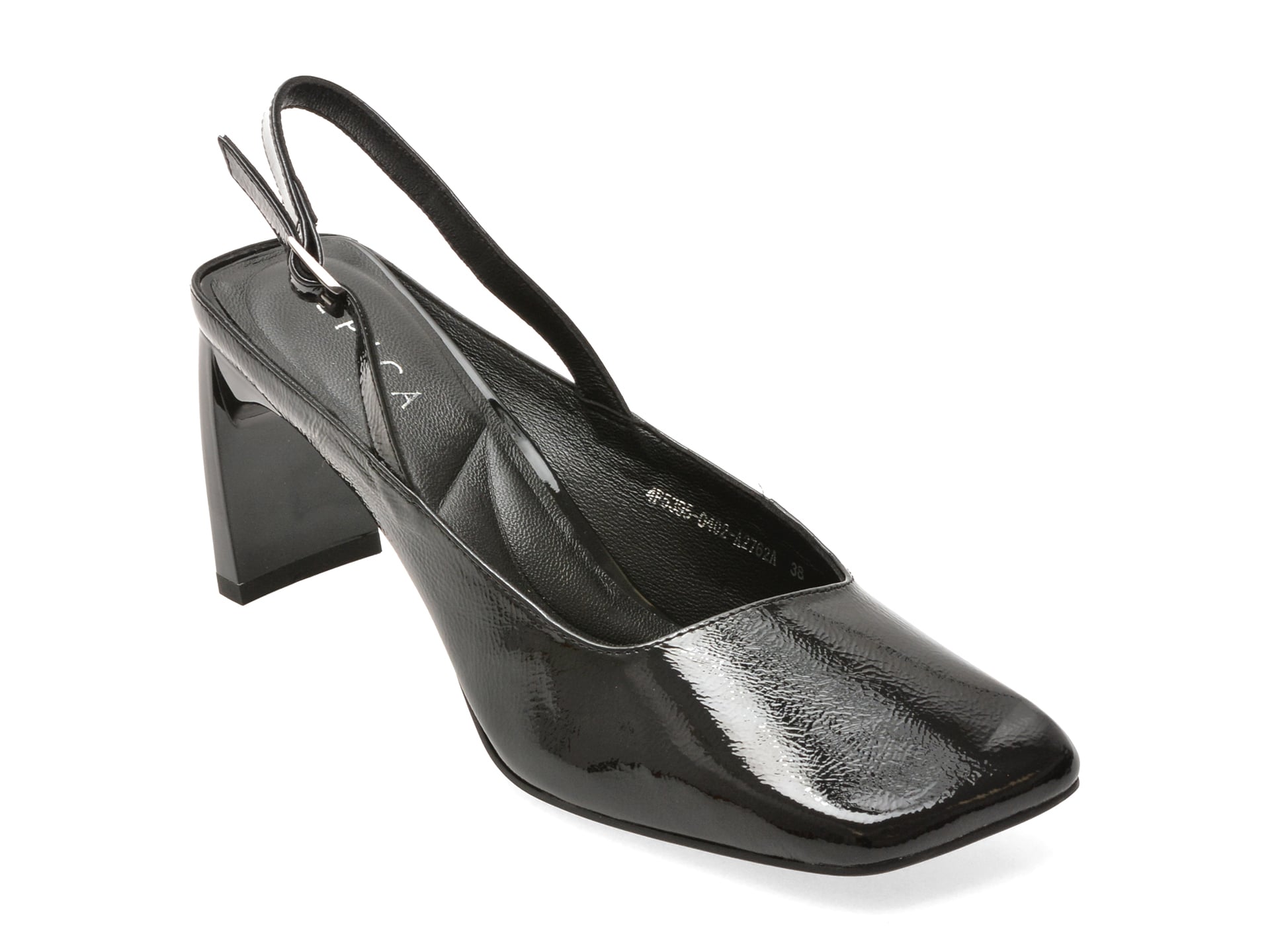 Pantofi eleganti EPICA negri, 4F5395, din piele naturala lacuita