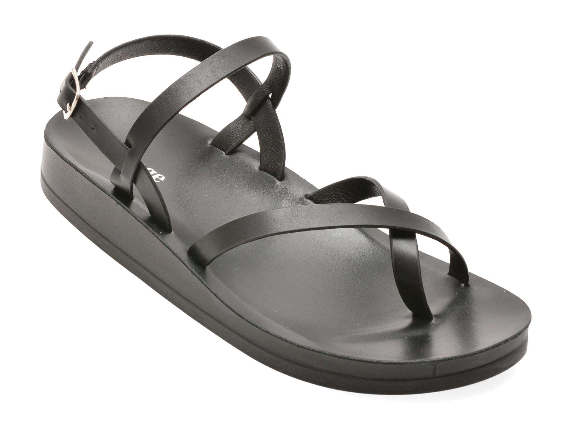 Sandale IMAGE negre, 10728, din piele ecologica