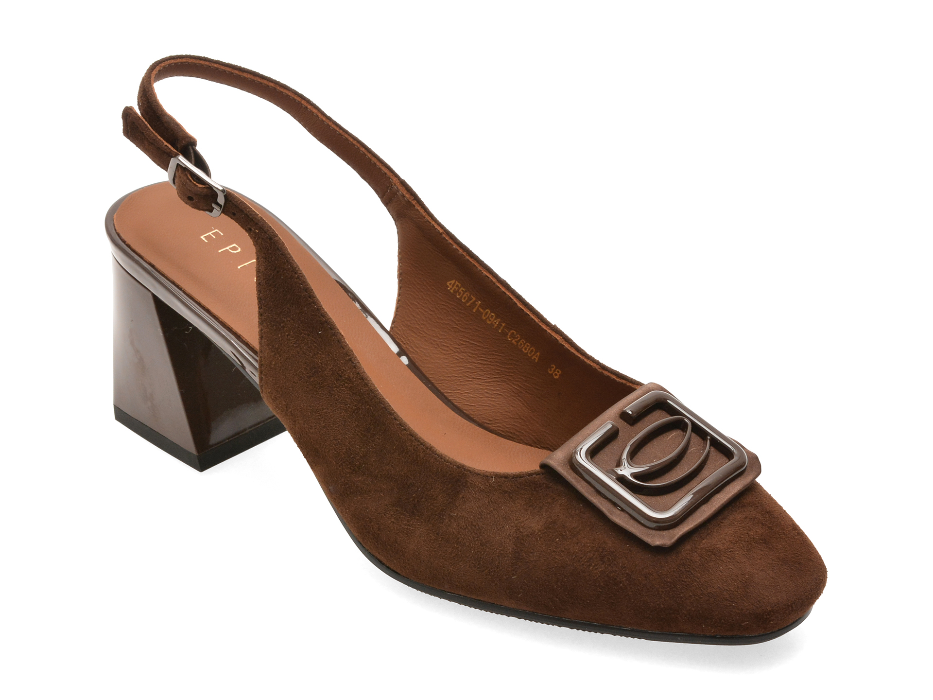 Pantofi eleganti EPICA maro, 5671094, din piele intoarsa