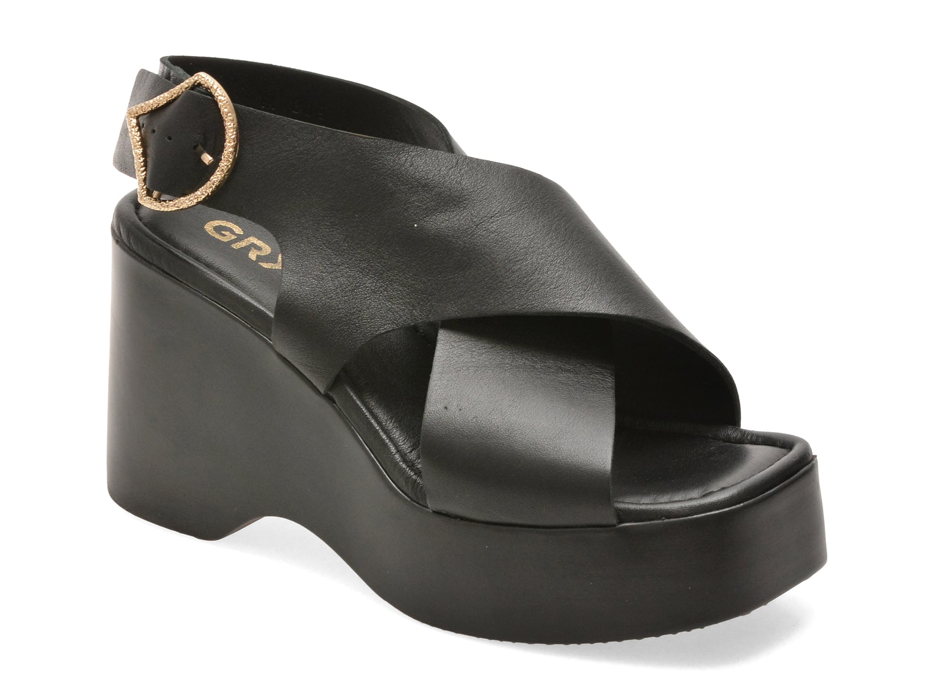 Sandale GRYXX negre, M809, din piele naturala