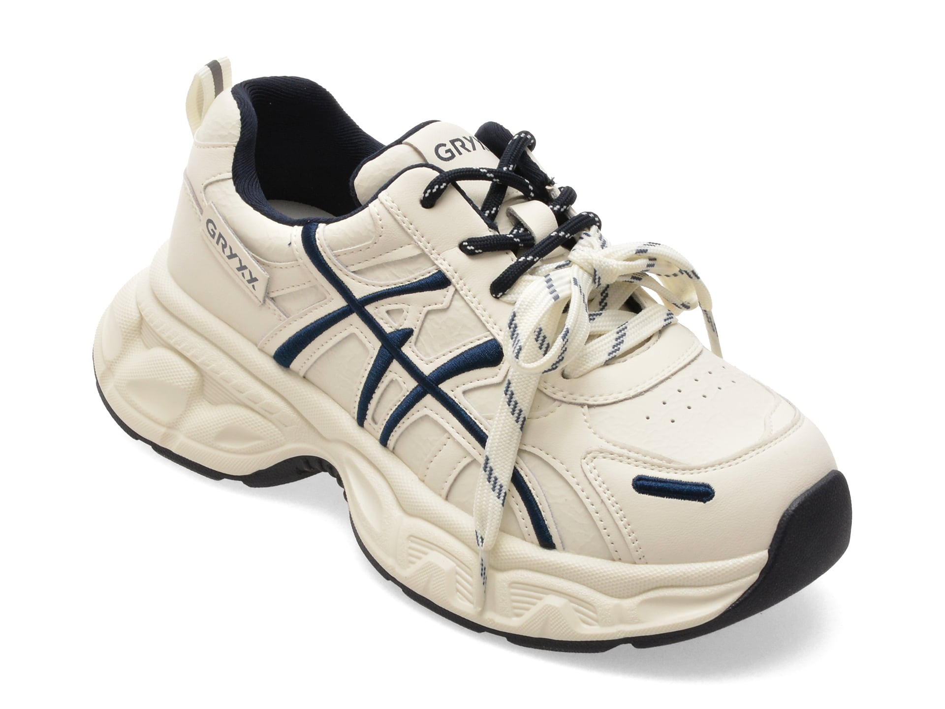 Pantofi sport GRYXX albi, Q3678, din piele naturala