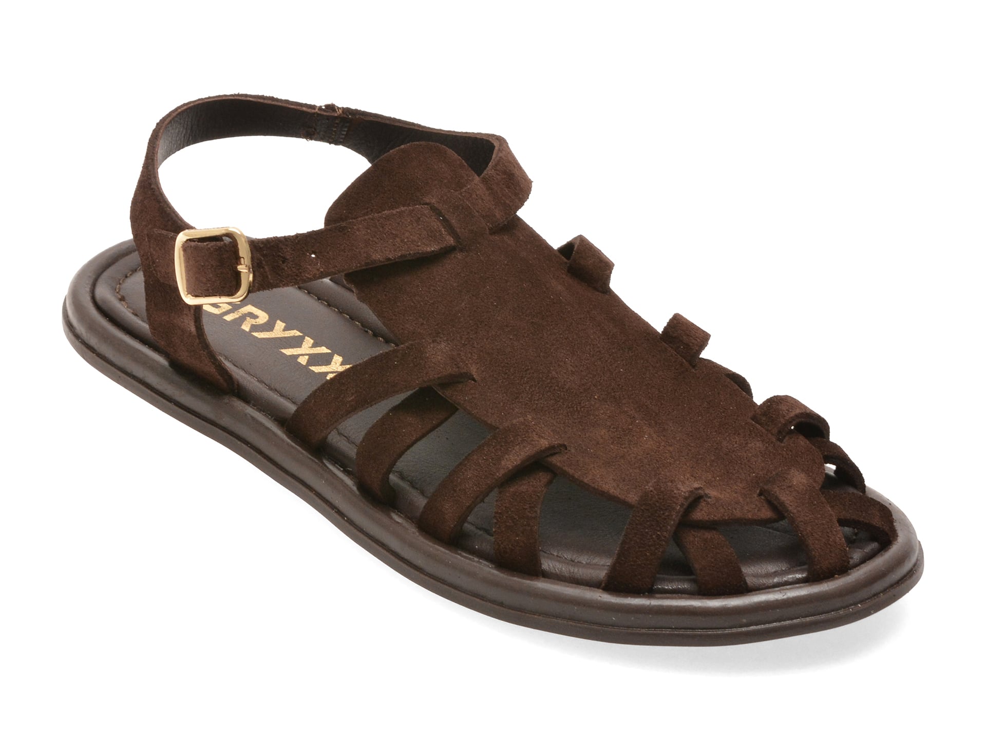 Sandale GRYXX maro, M875, din piele intoarsa