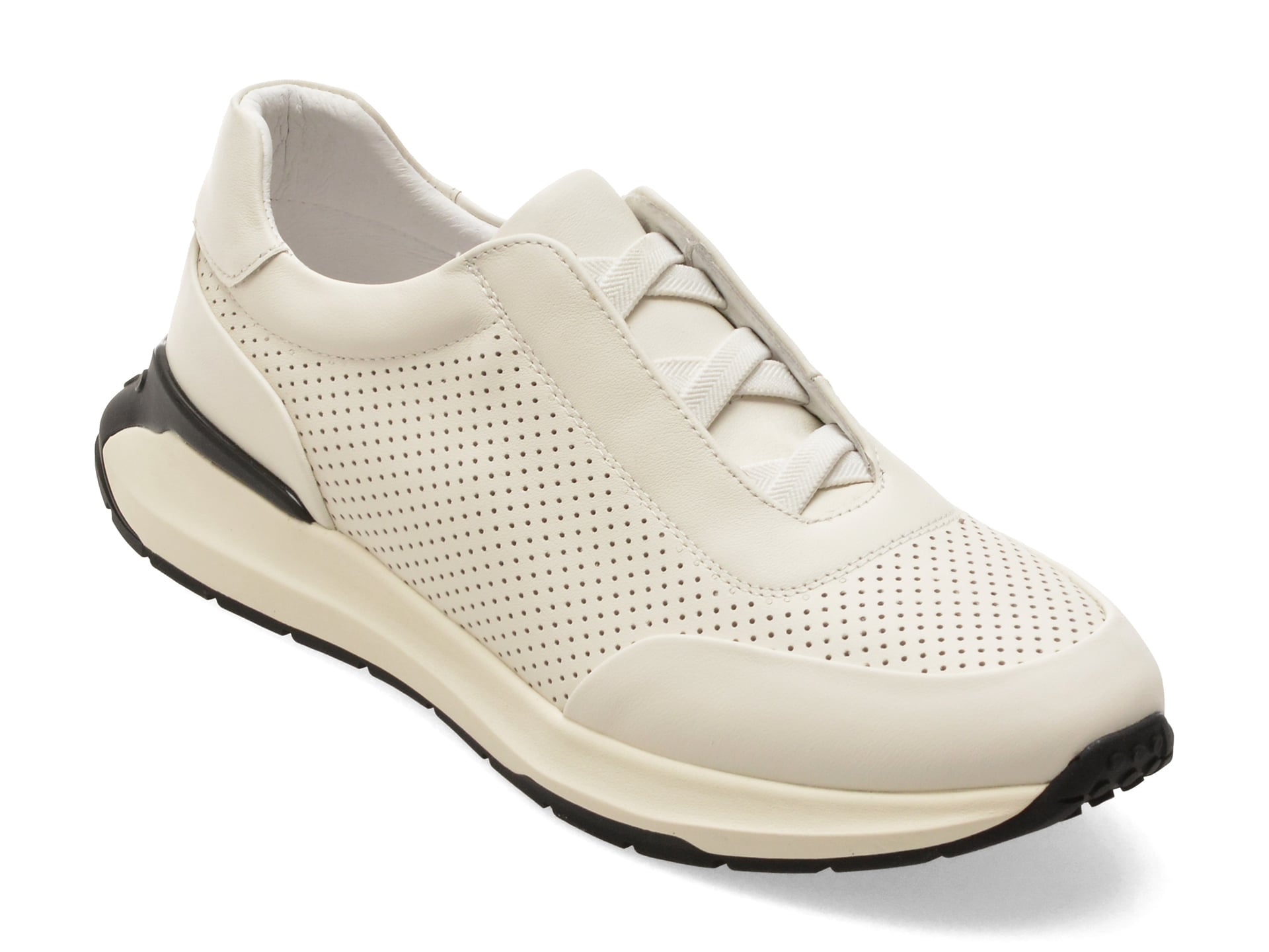 Pantofi sport EPICA albi, 59875, din piele naturala