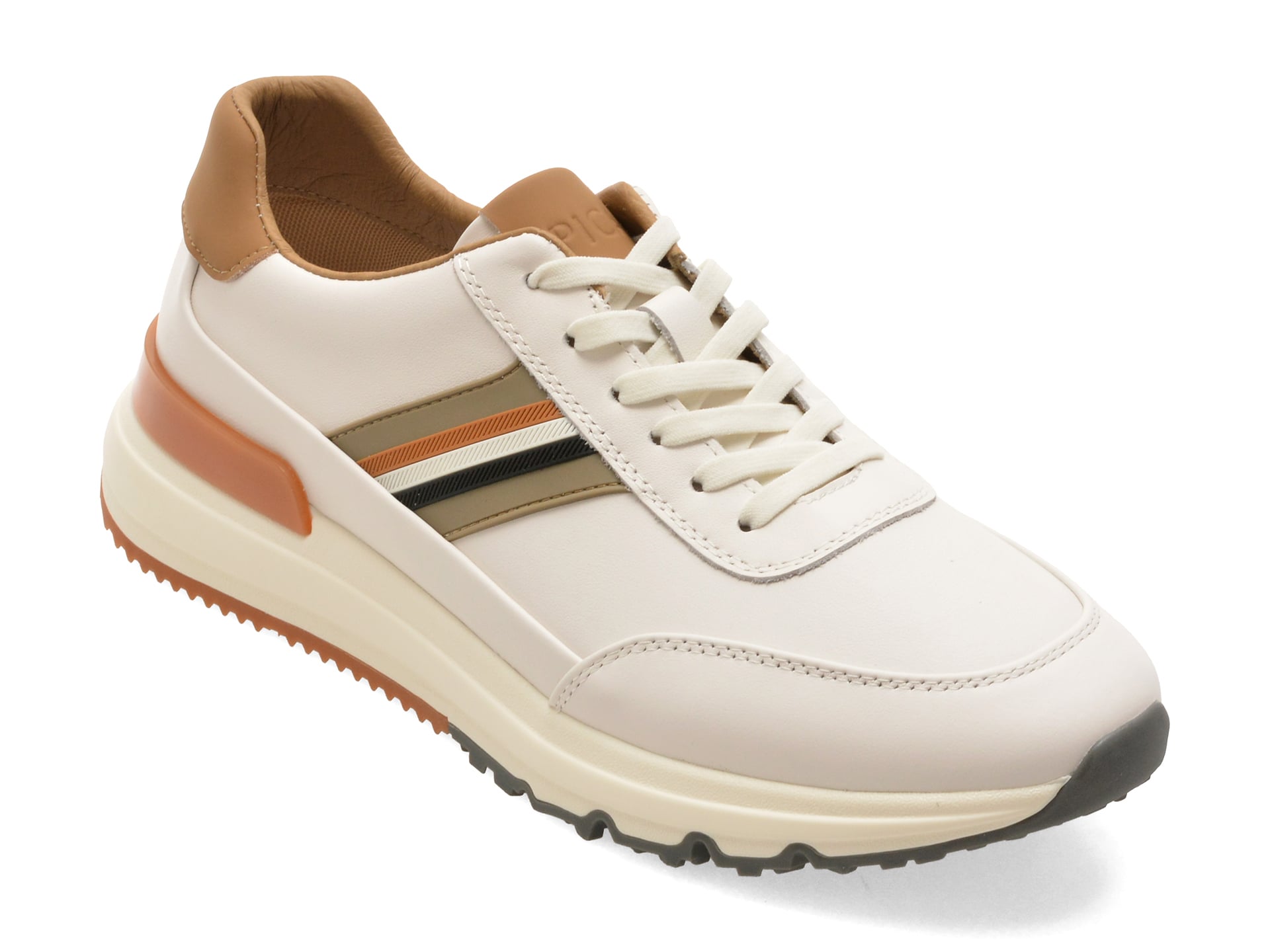 Pantofi sport EPICA albi, 59237, din piele naturala