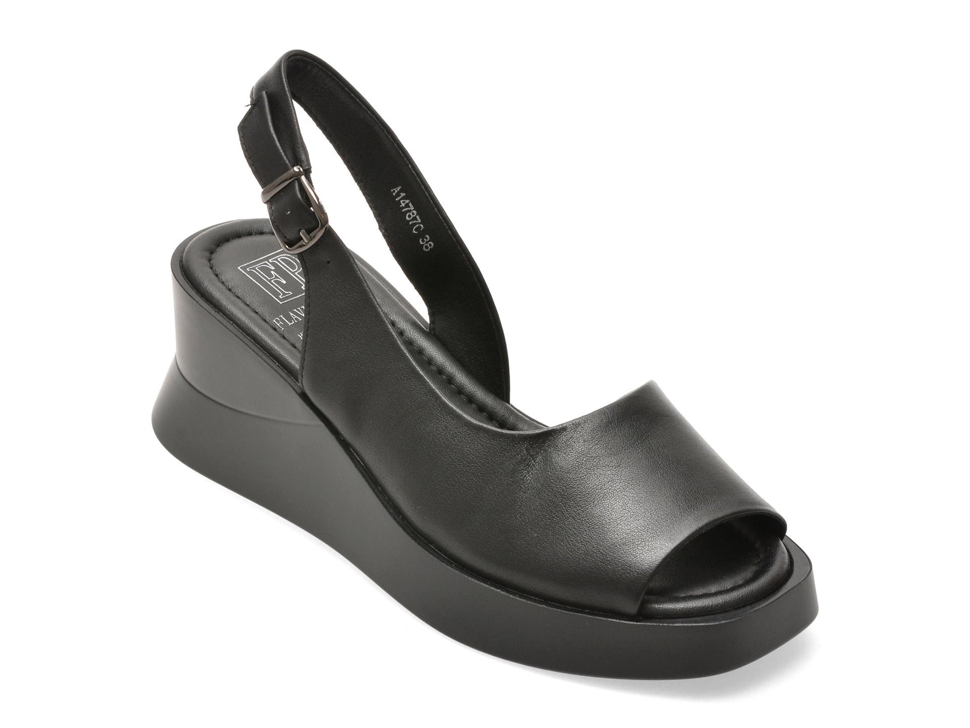 Sandale FLAVIA PASSINI negre, 14787, din piele naturala