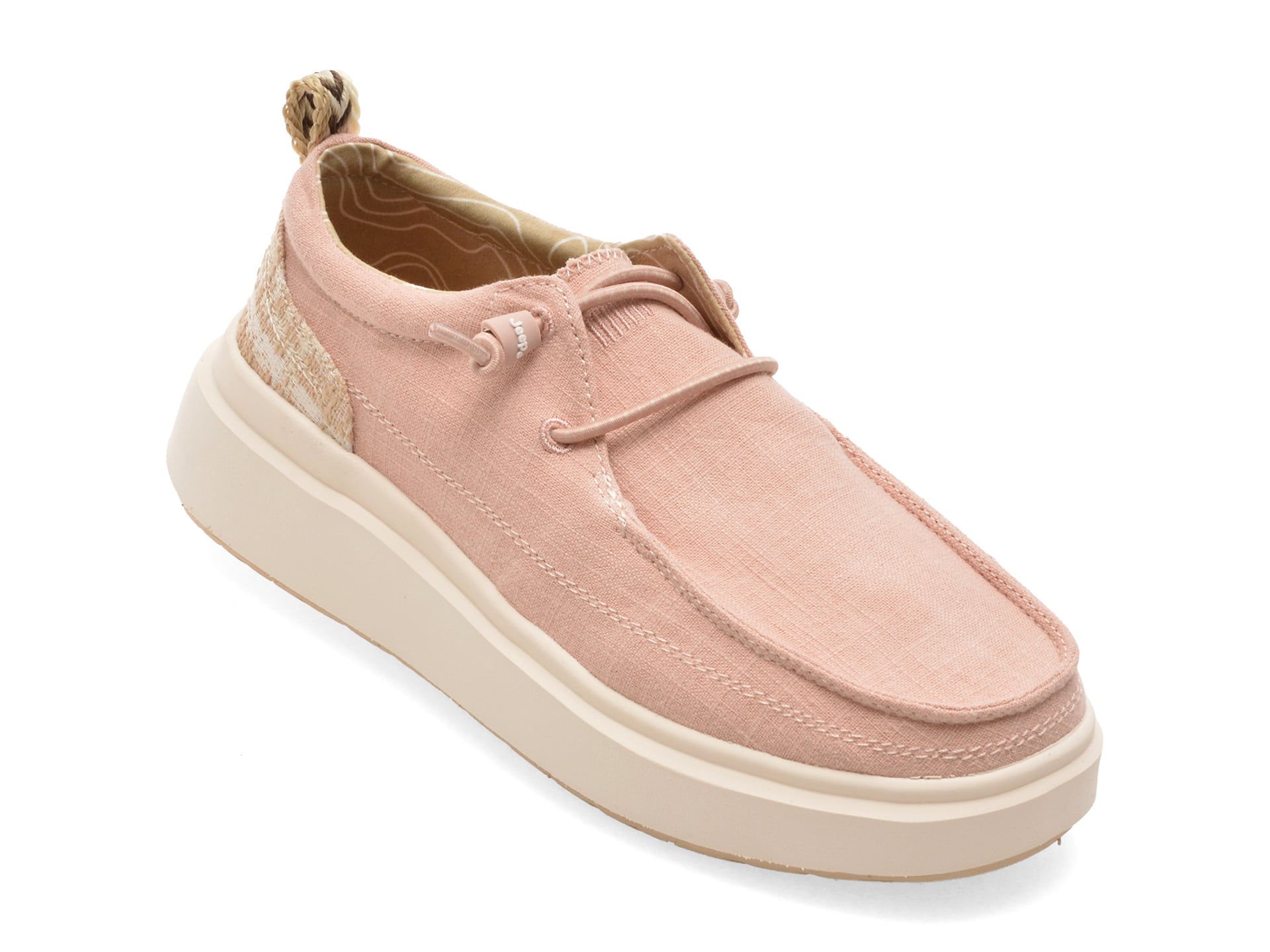 Mocasini JEEP roz, 61530, din material textil