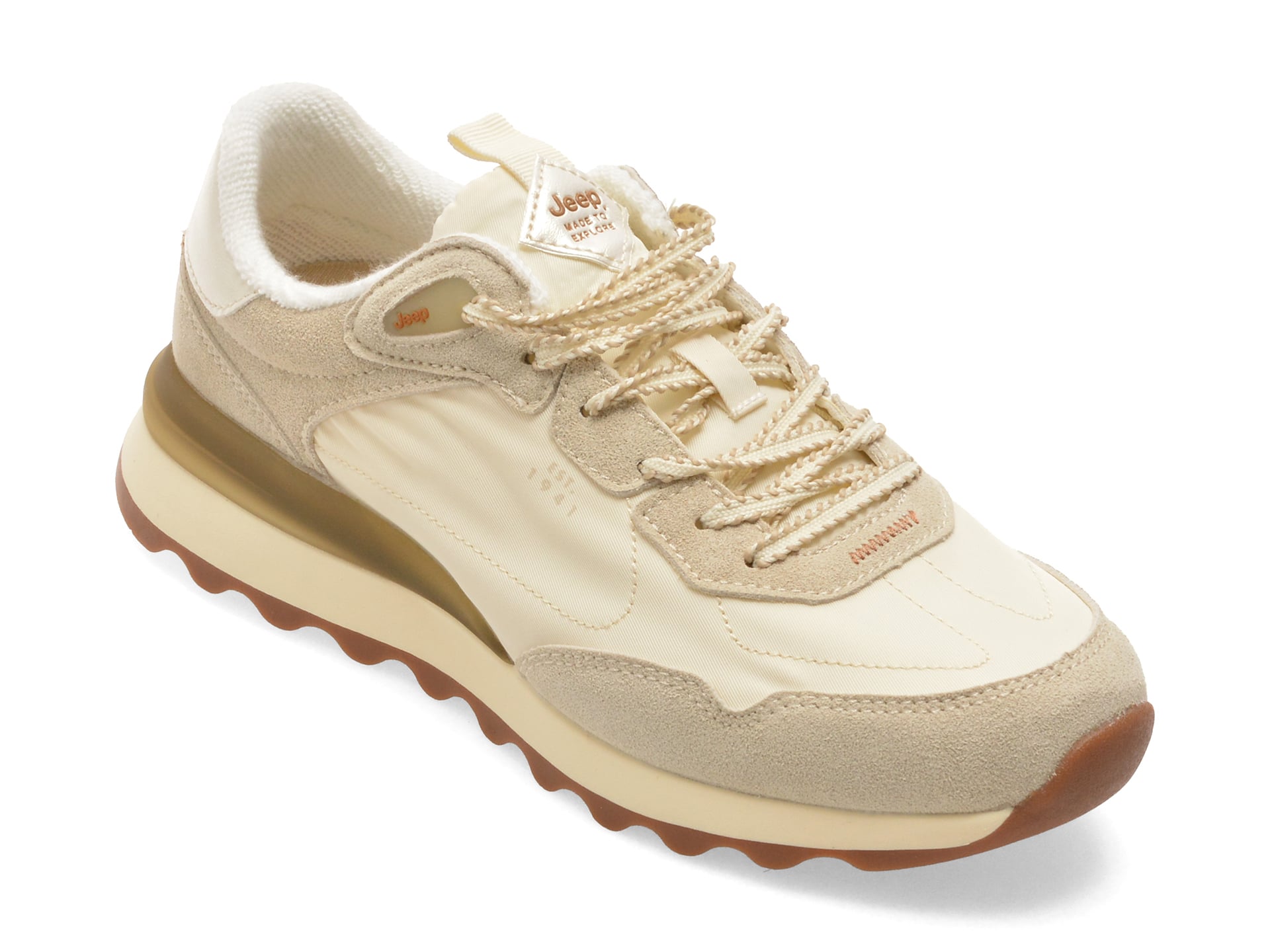 Pantofi sport JEEP albi, 61510, din material textil