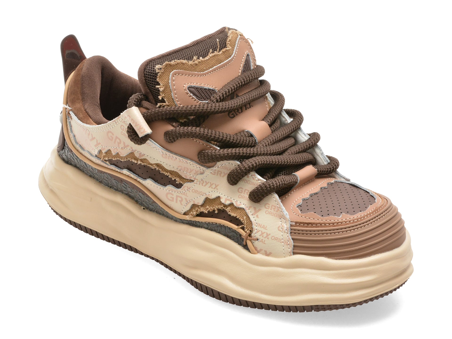 Pantofi sport GRYXX maro, 25081, din piele naturala