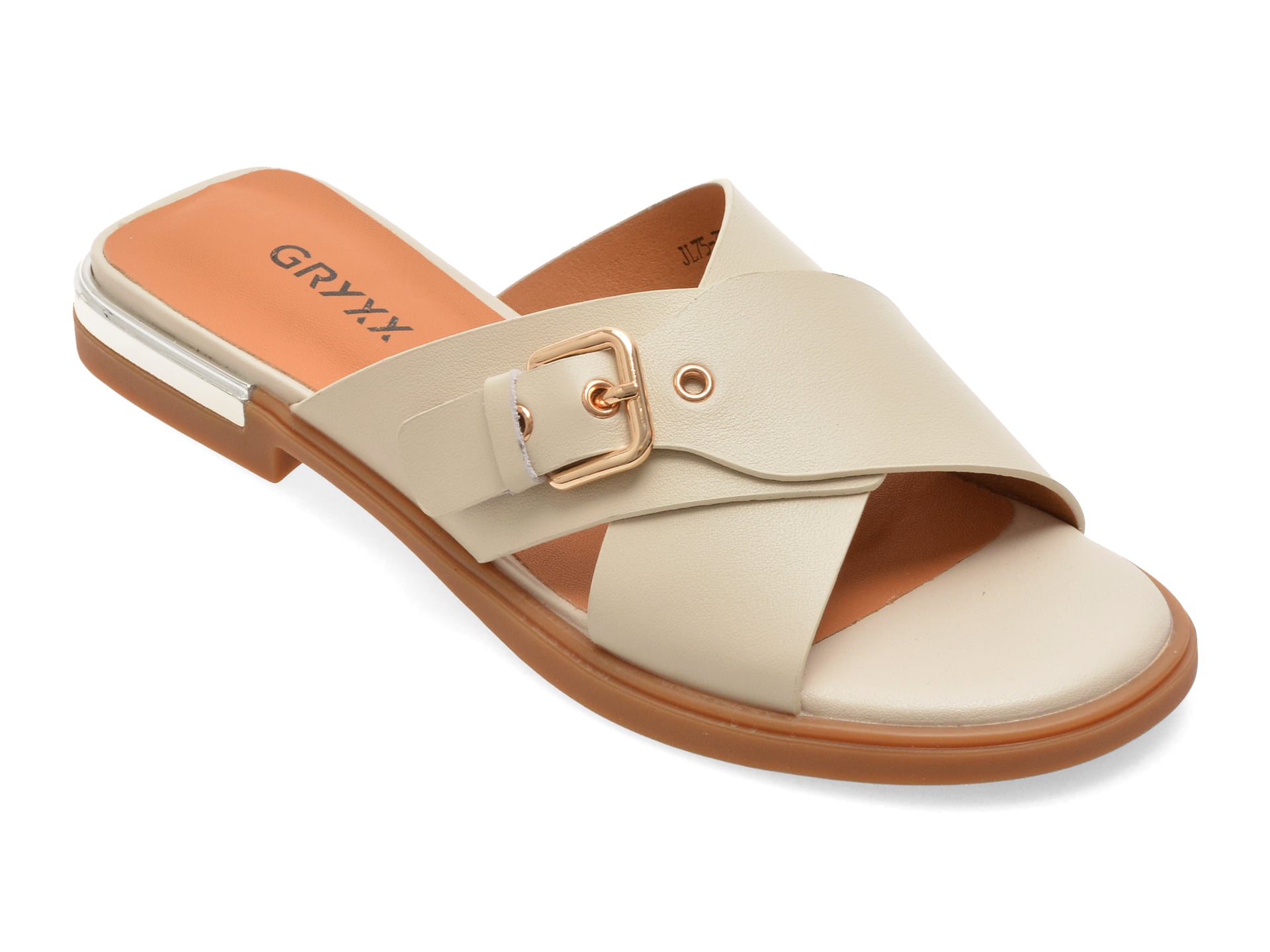 Papuci GRYXX bej, JL75, din piele naturala