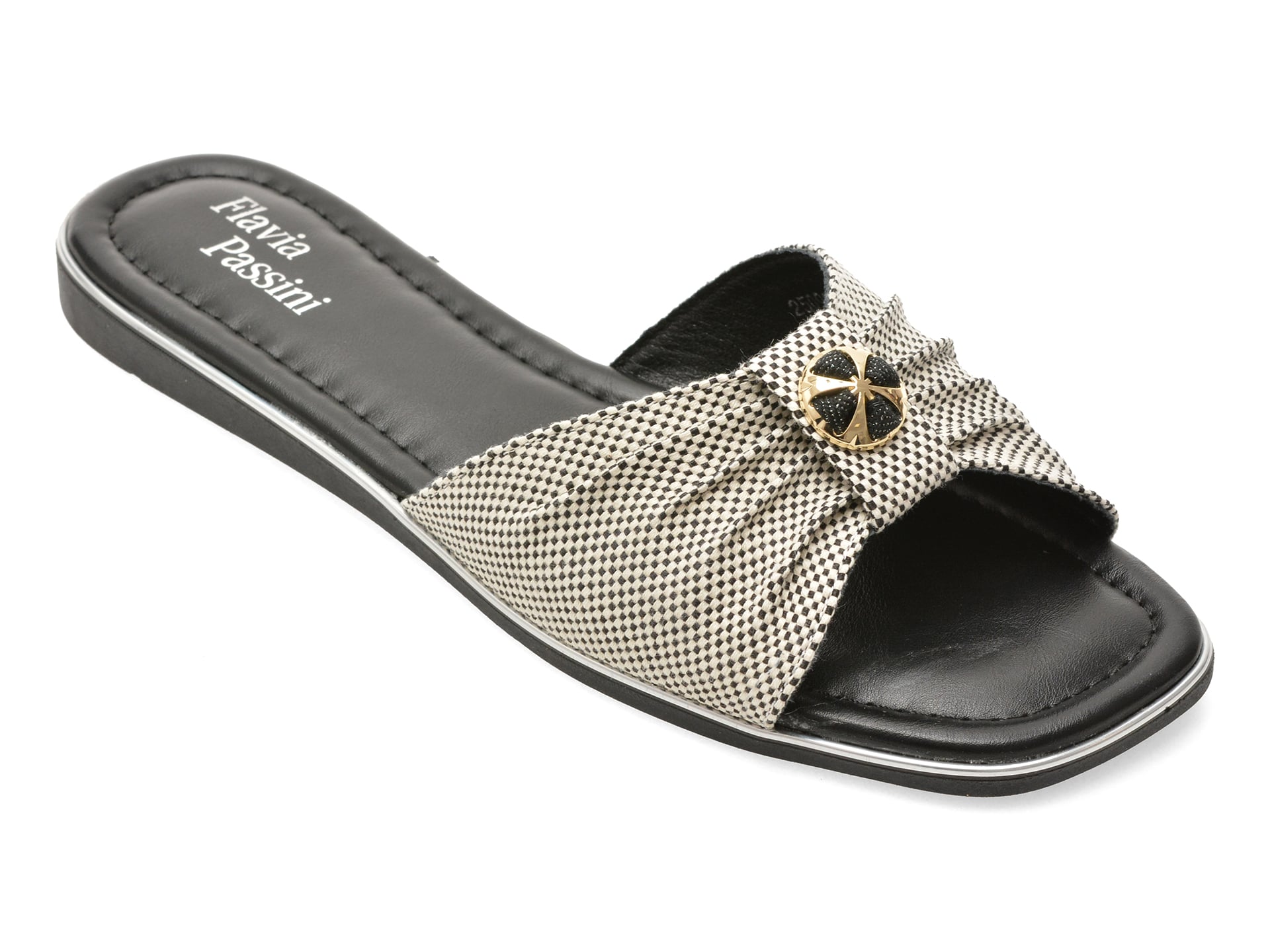 Papuci FLAVIA PASSINI negri, 9208, din material textil