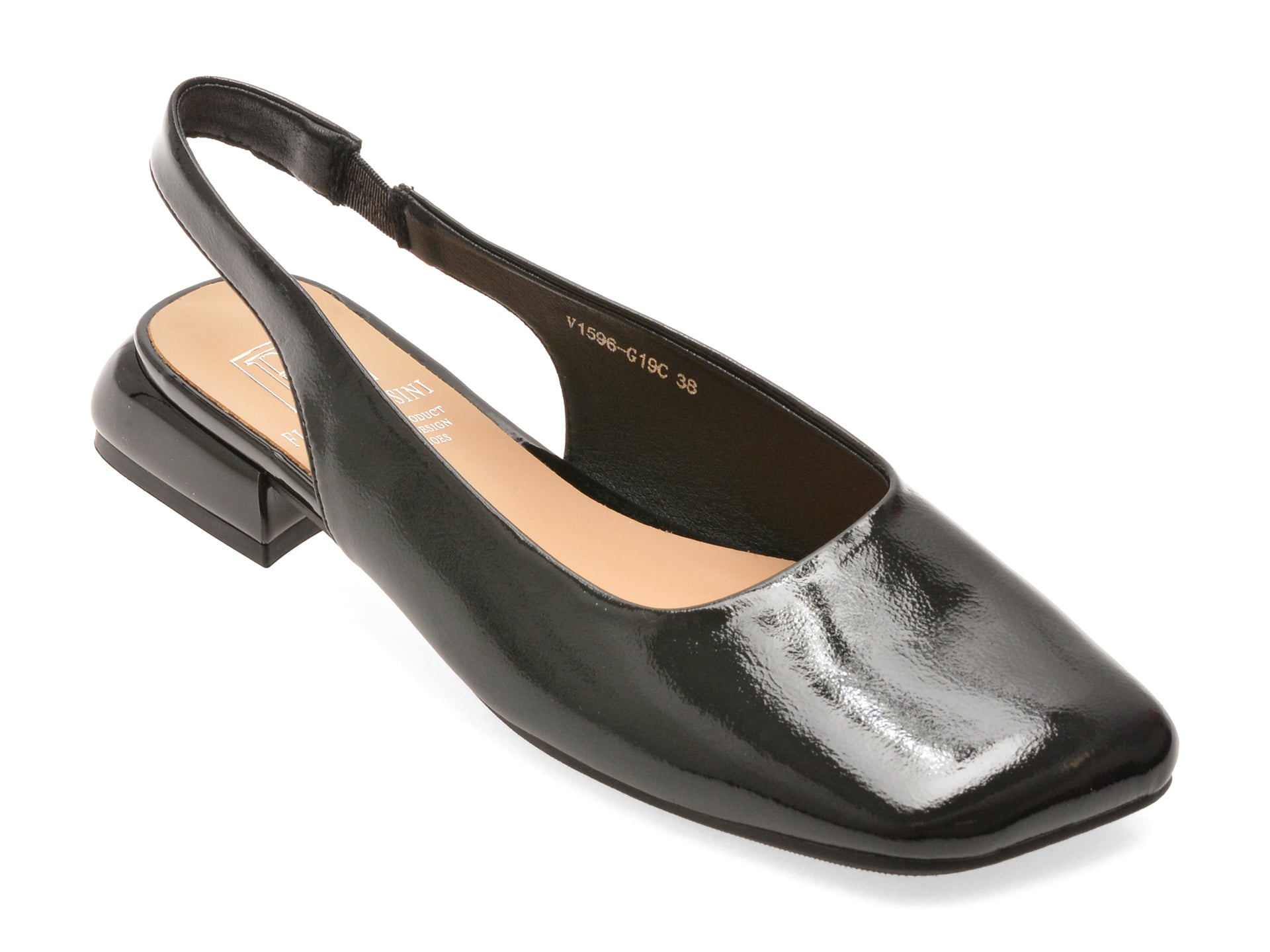 Pantofi FLAVIA PASSINI negri, 1596G19, din piele naturala lacuita