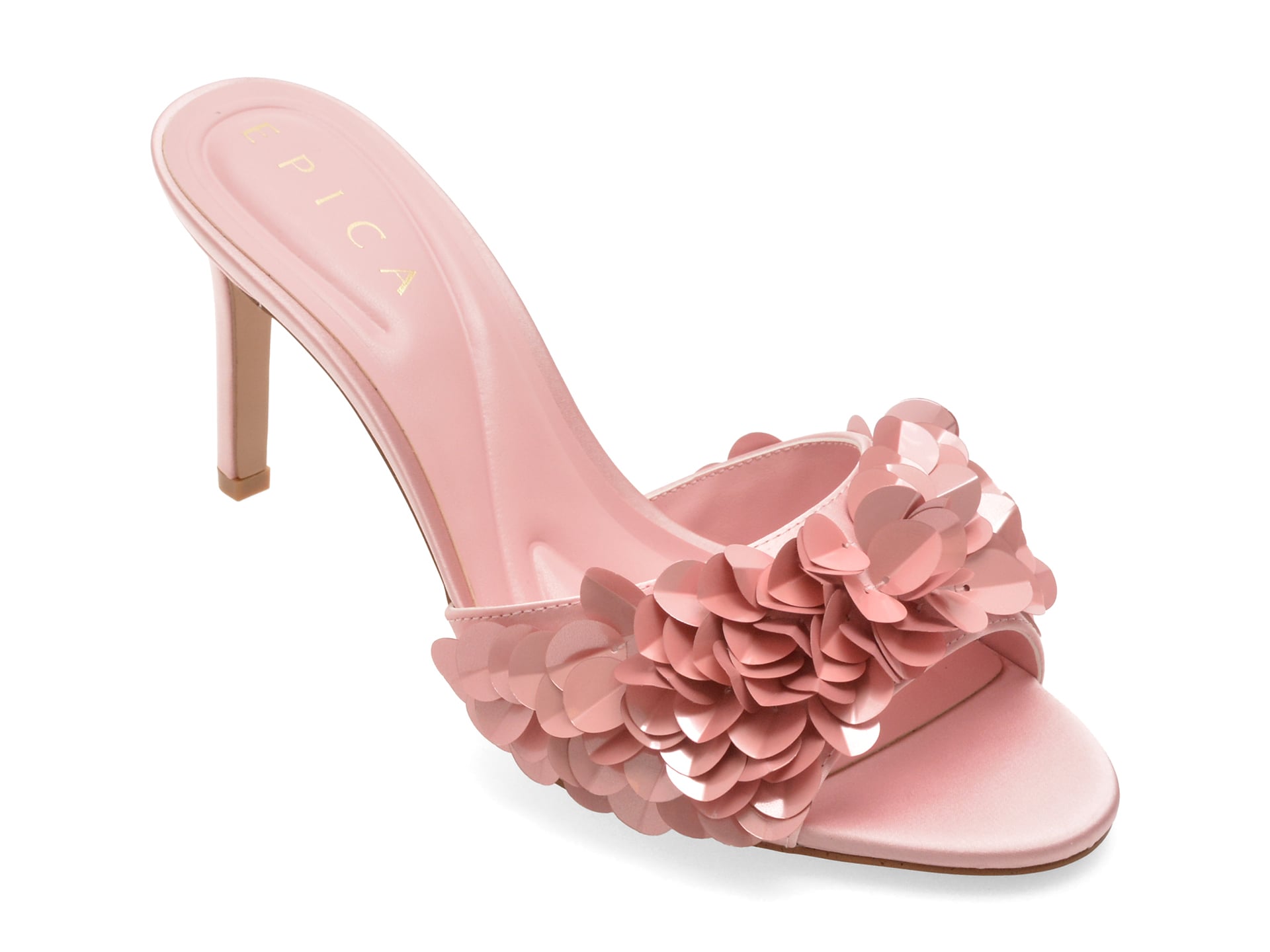 Papuci EPICA roz, TS759, din material textil