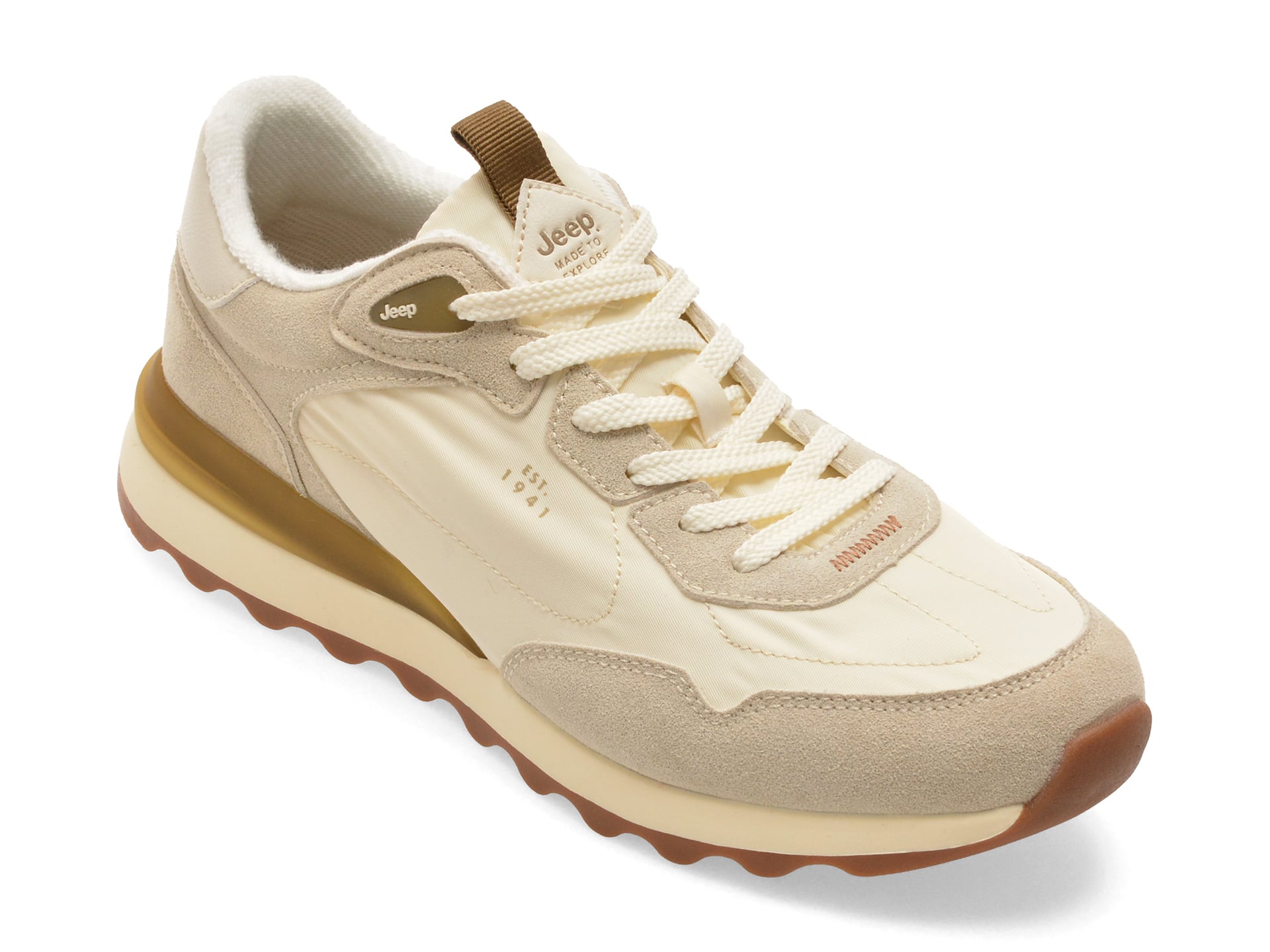Pantofi sport JEEP albi, 61020, din material textil