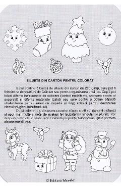 Siluete din carton pentru colorat. Iarna