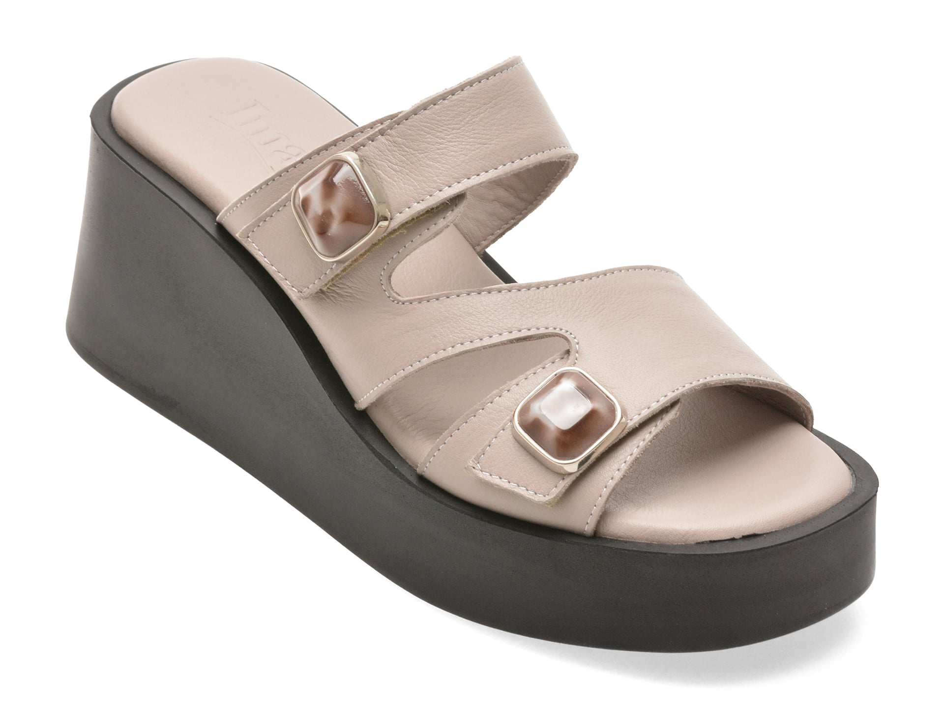 Papuci IMAGE gri, 4212640, din piele naturala