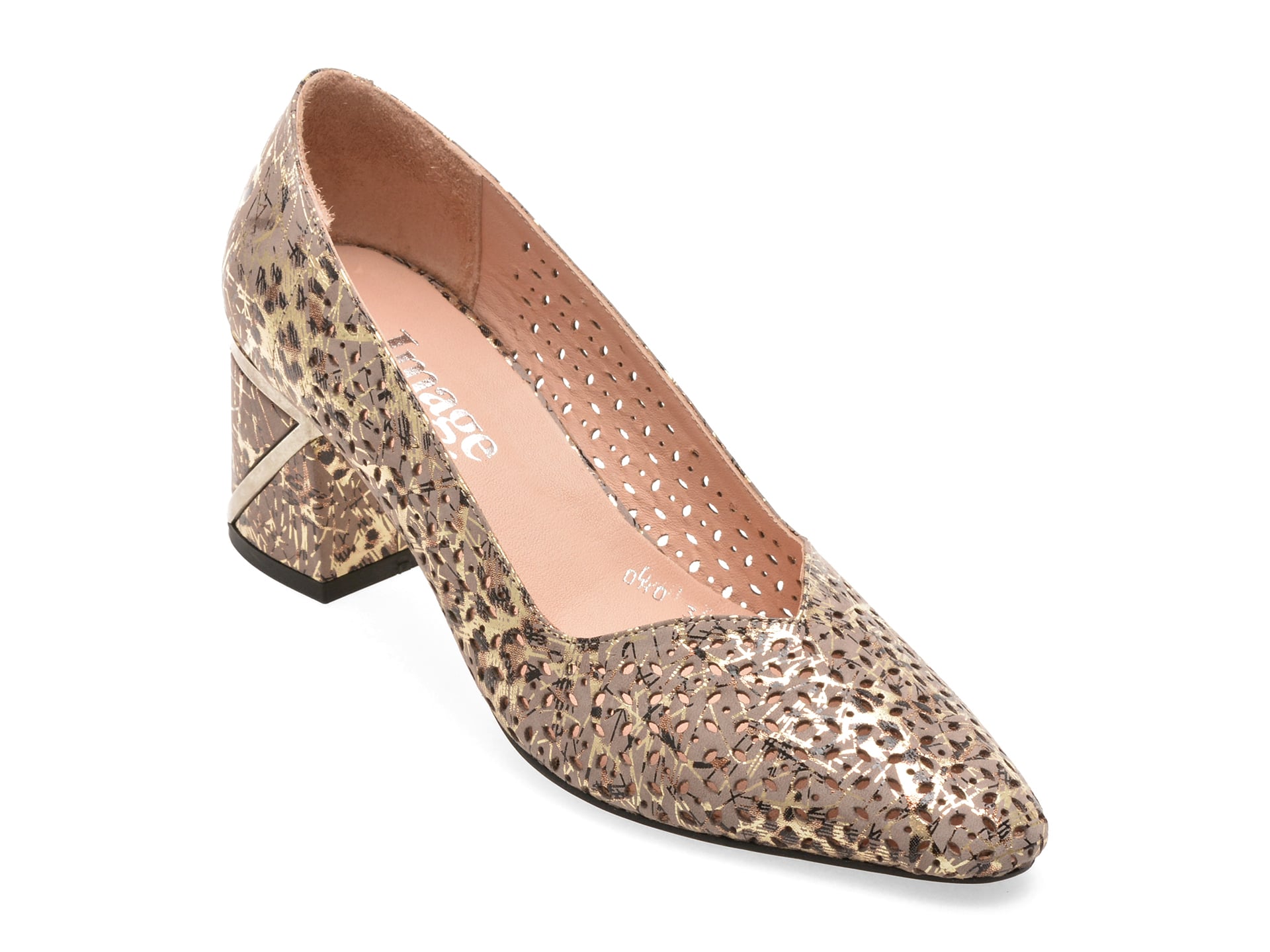 Pantofi eleganti IMAGE gri, 603318, din piele naturala