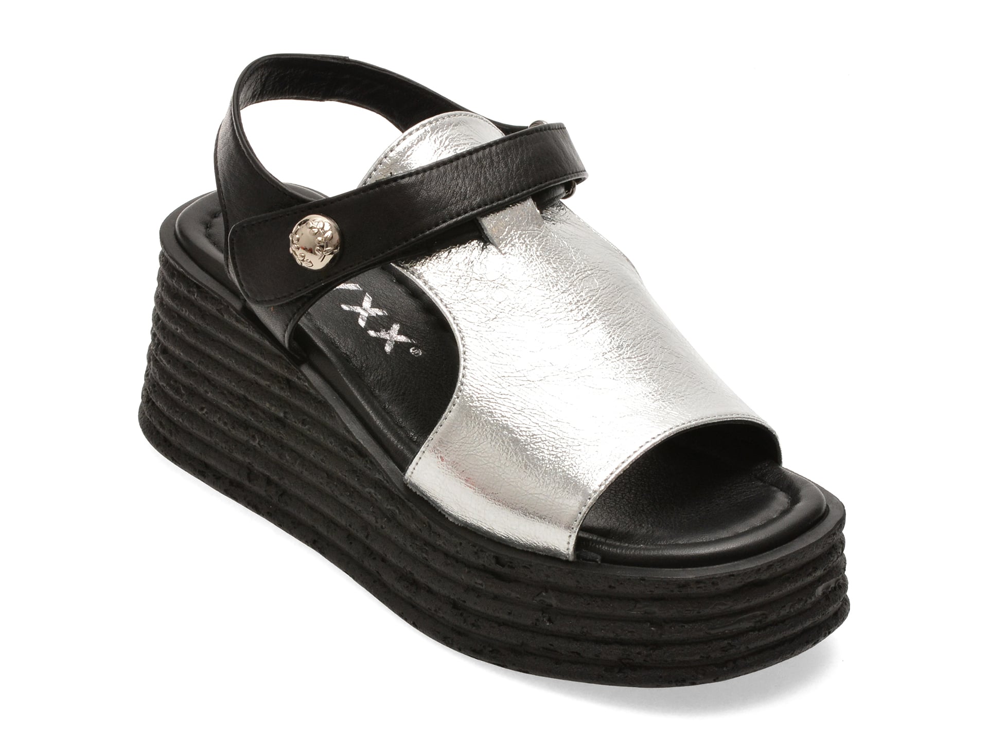 Sandale GRYXX argintii, 2155461, din piele naturala