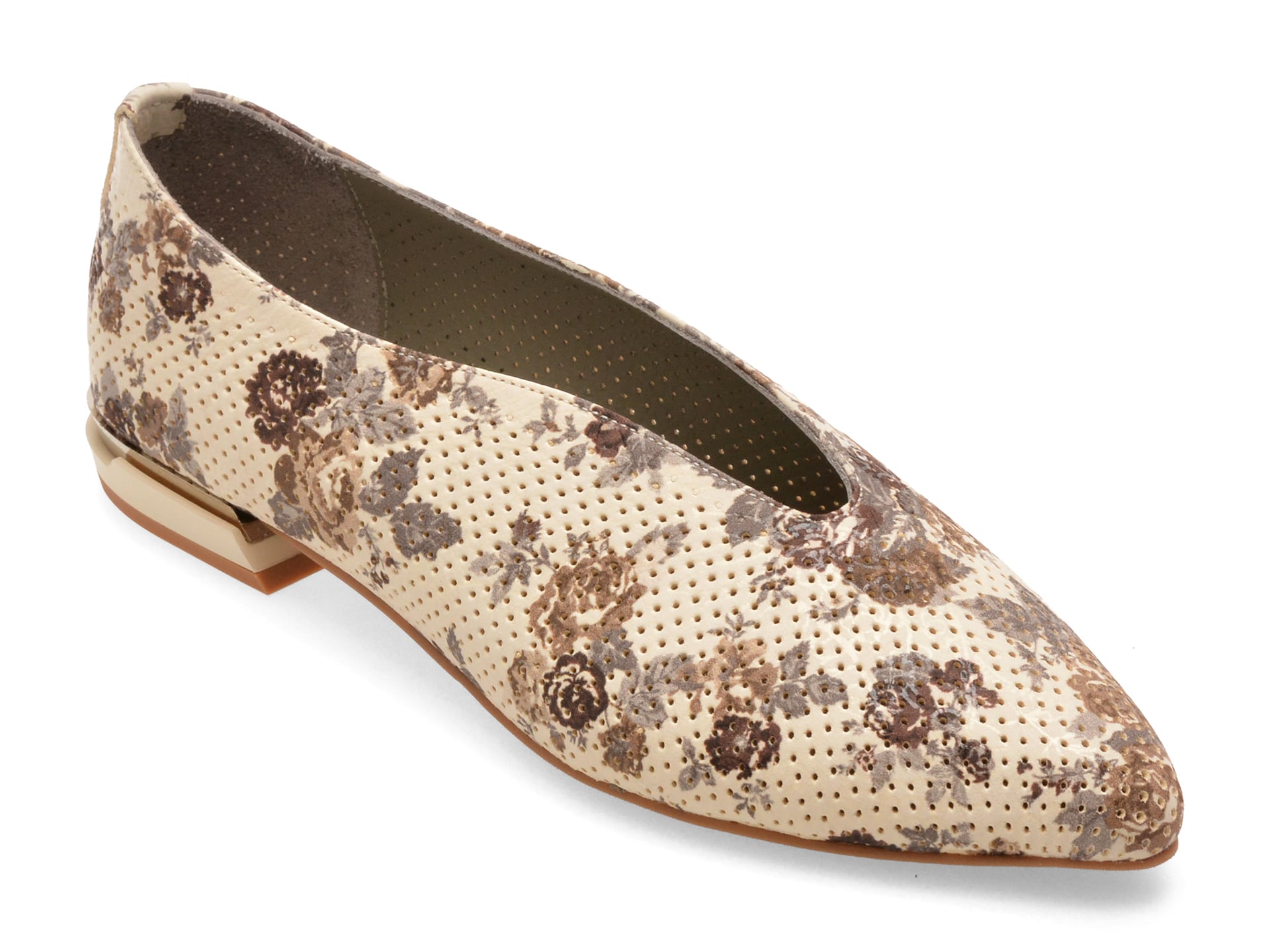 Pantofi IMAGE bej, 16715, din piele naturala