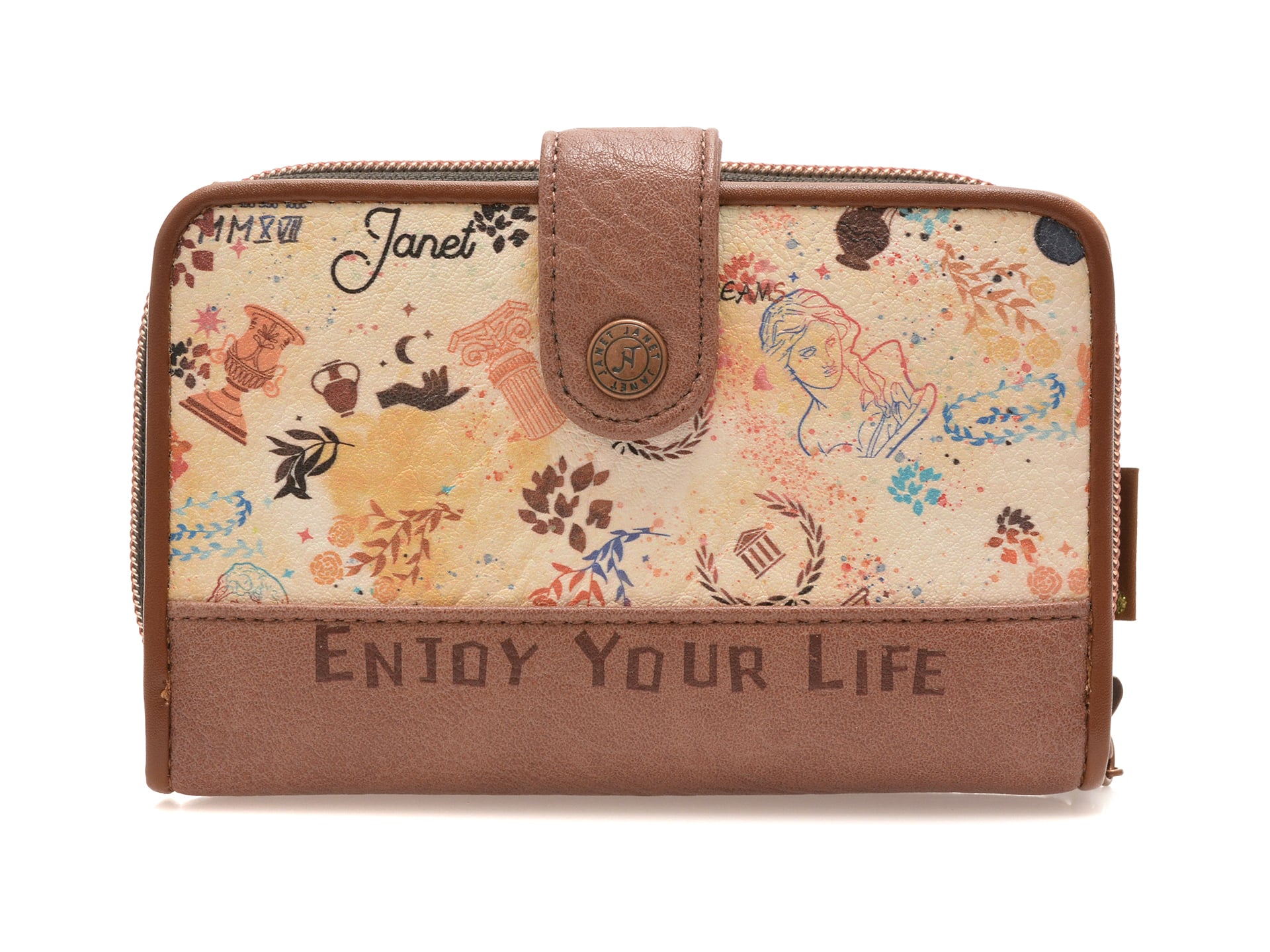 Portofel JANET DENESE multicolor, 004B, din piele ecologica