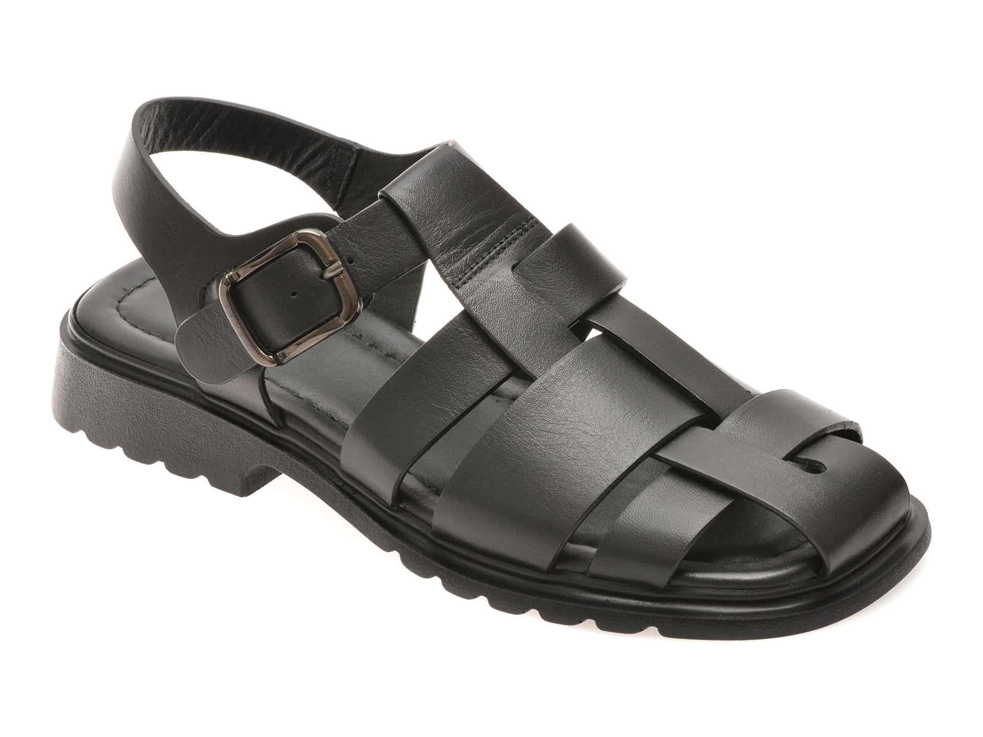 Sandale EPICA negre, 1766138, din piele naturala