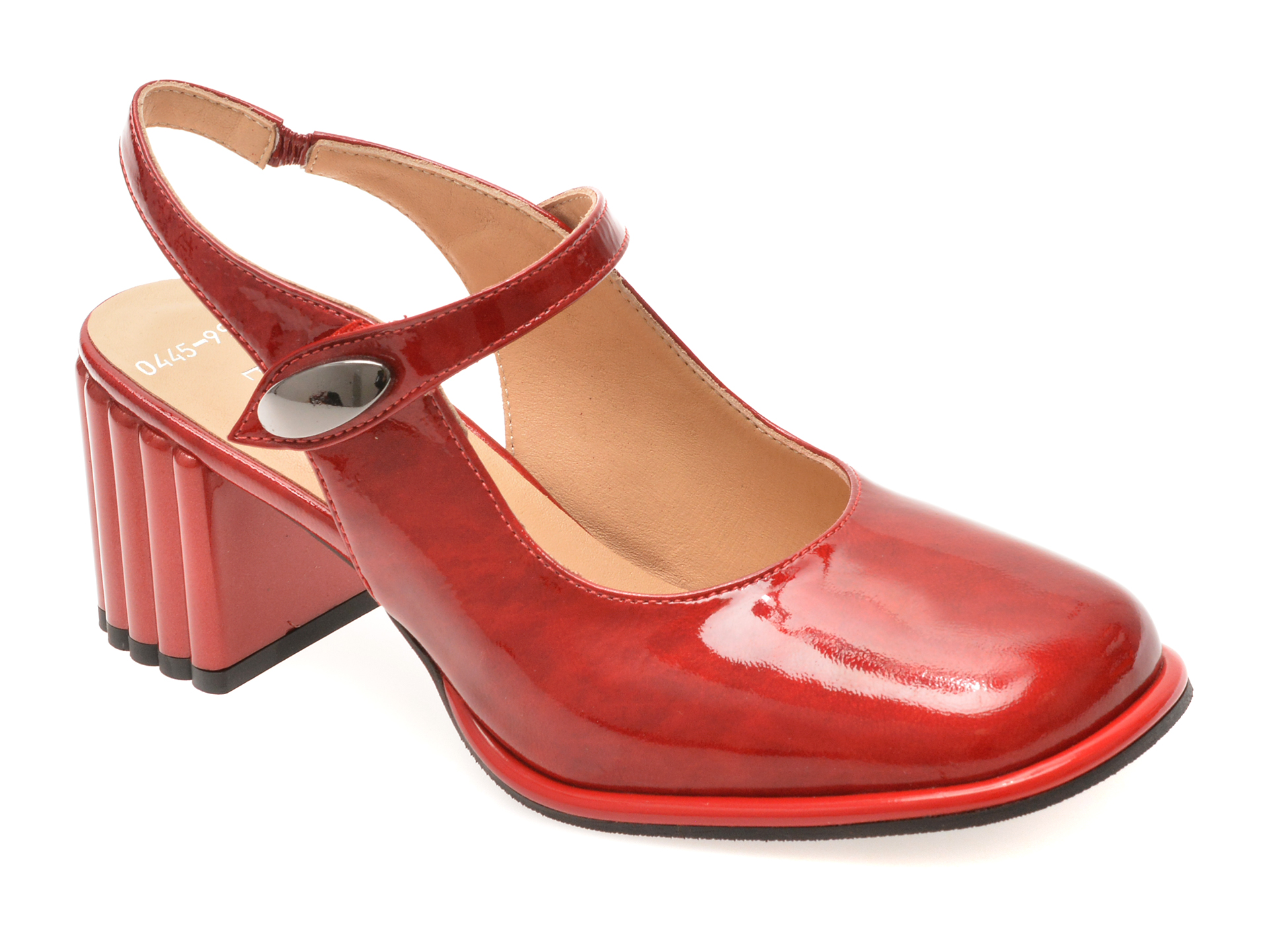 Pantofi eleganti EPICA rosii, 6020445, din piele naturala lacuita