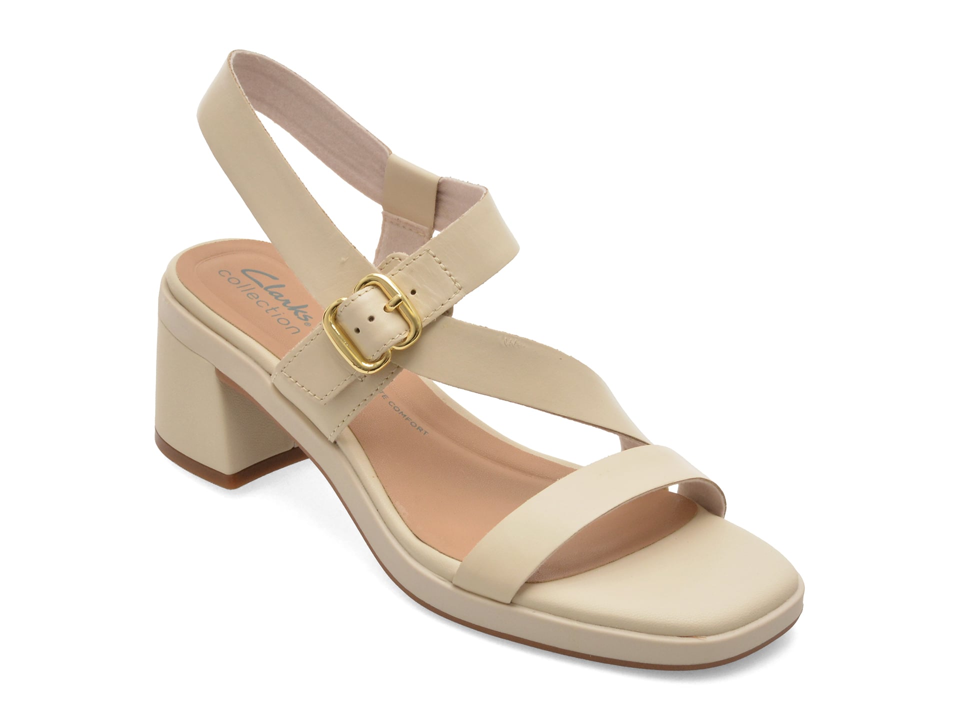 Sandale CLARKS albe, JAYLSOL, din piele naturala