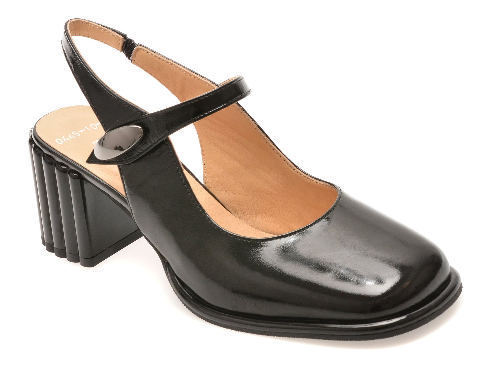 Pantofi eleganti EPICA negri, 6020445, din piele naturala lacuita