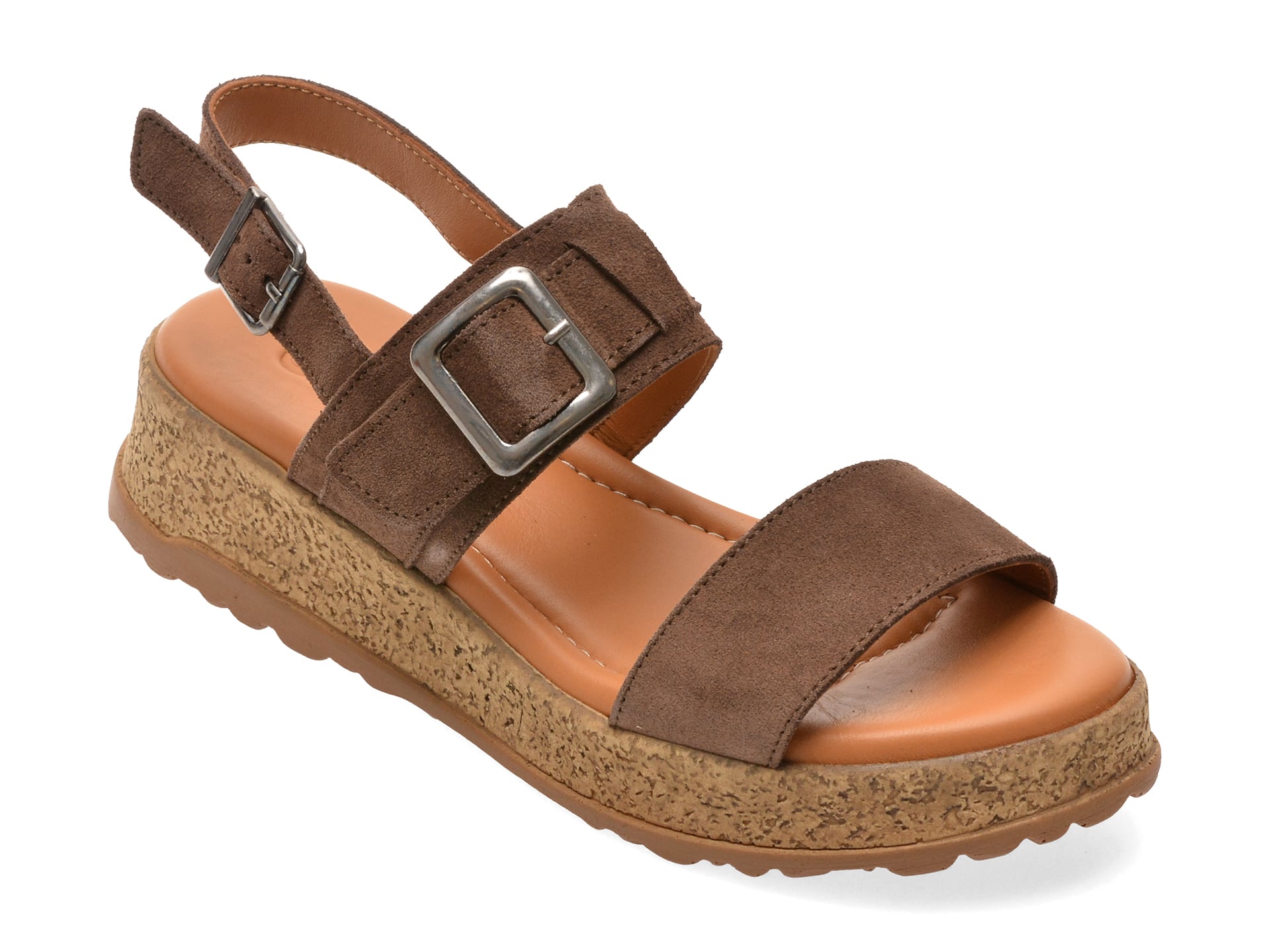 Sandale GRYXX maro, 5710, din piele intoarsa