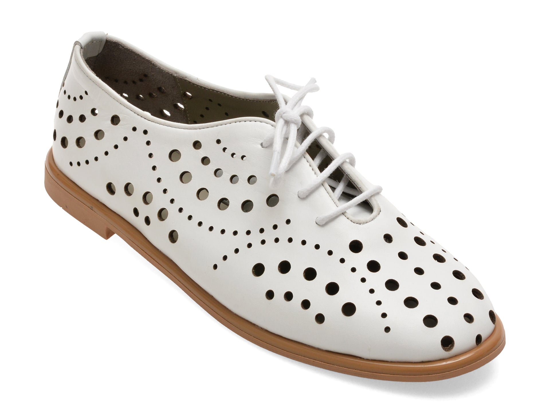 Pantofi GRYXX albi, 16055, din piele naturala