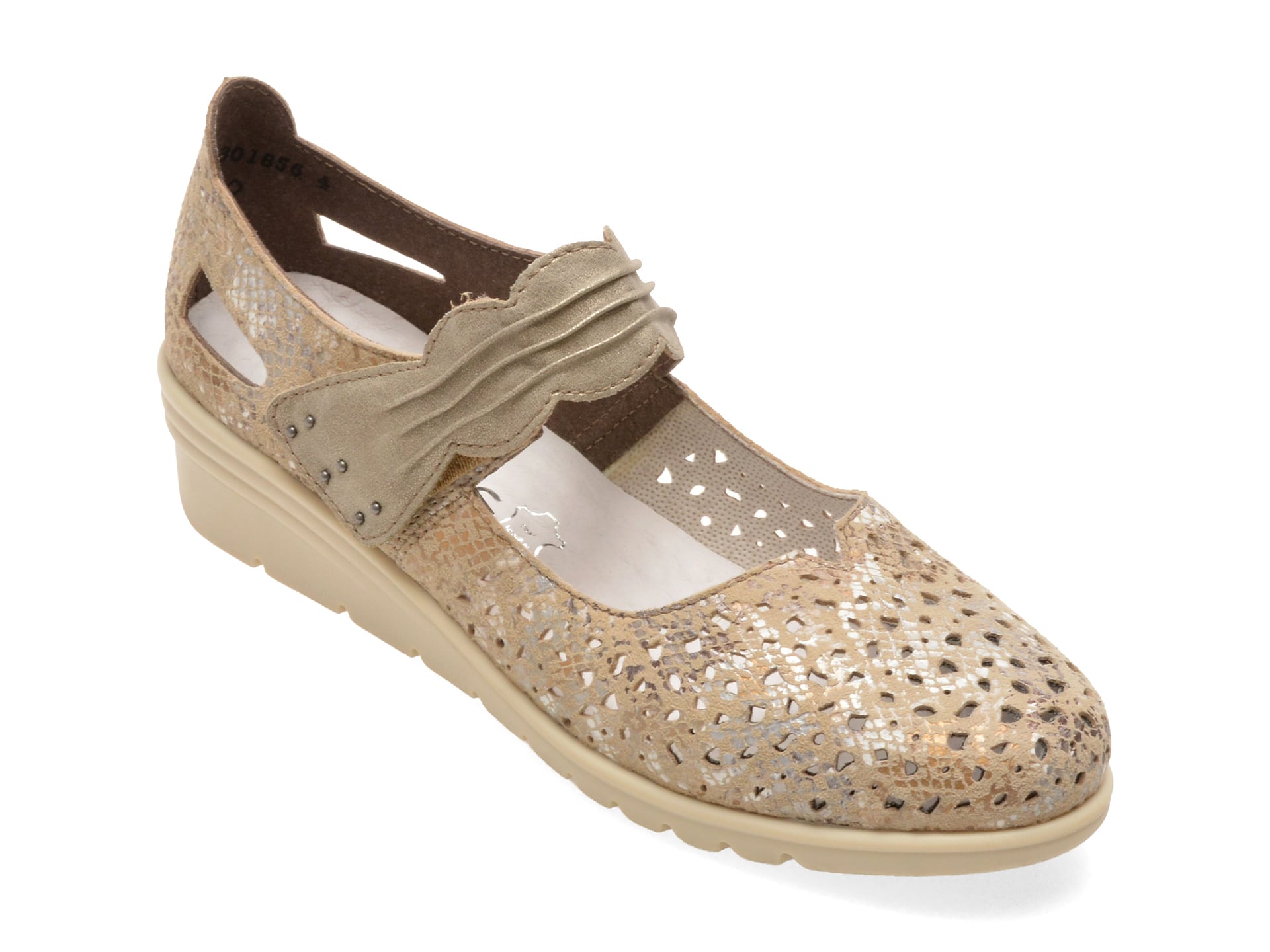 Pantofi RIEKER bej, L5359, din piele naturala