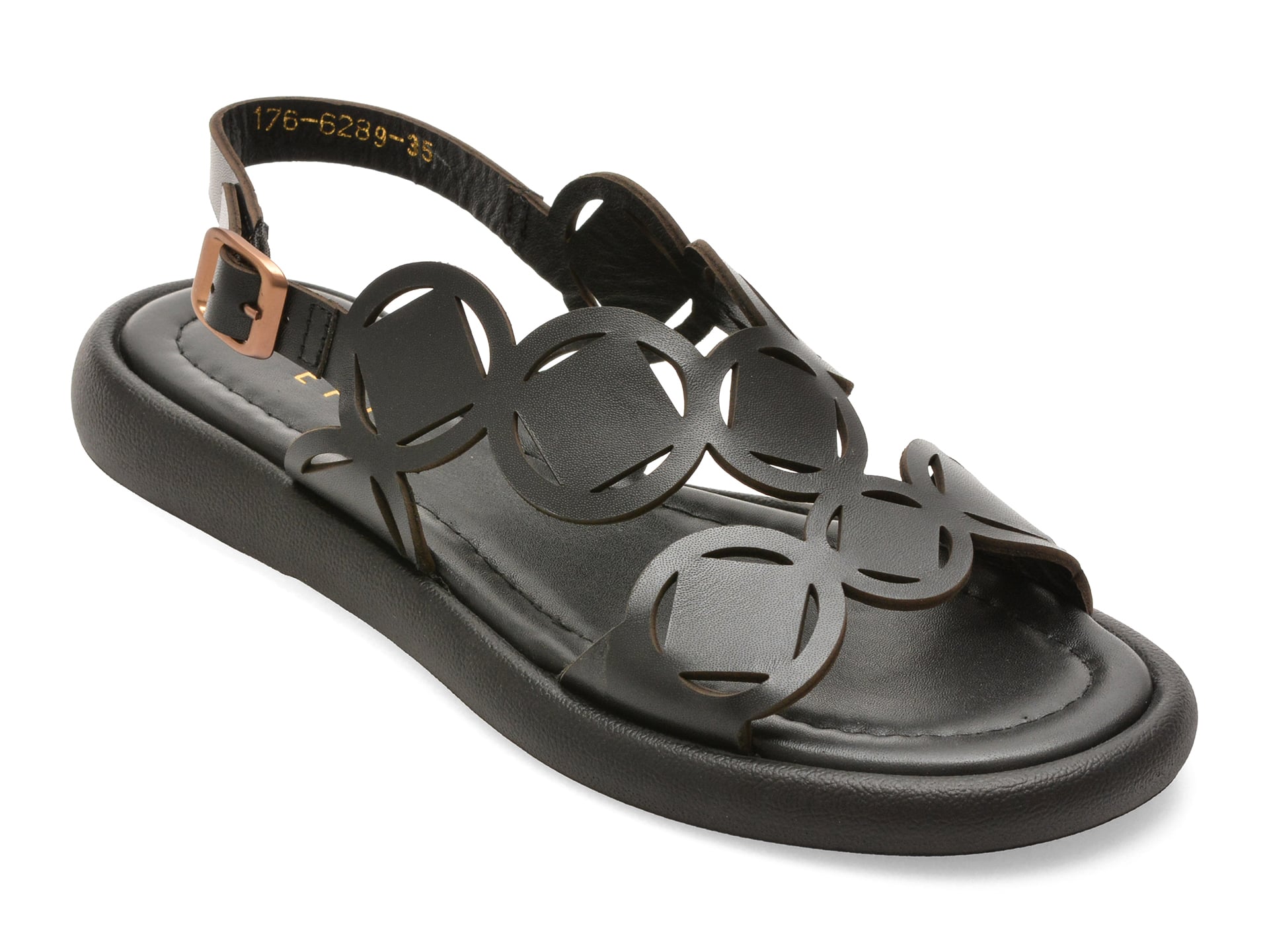 Sandale EPICA negre, 1766289, din piele naturala