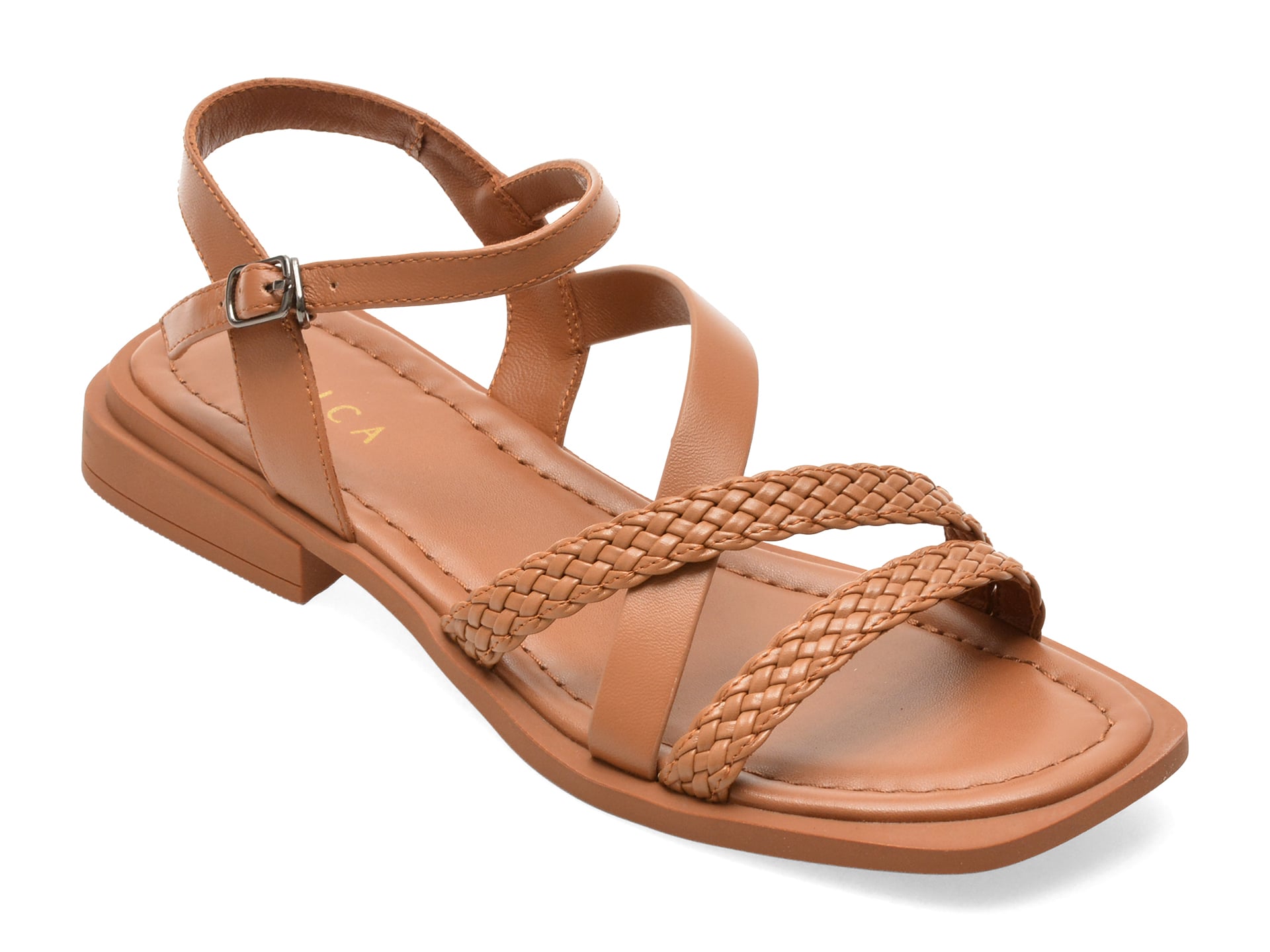 Sandale EPICA maro, D755, din piele naturala