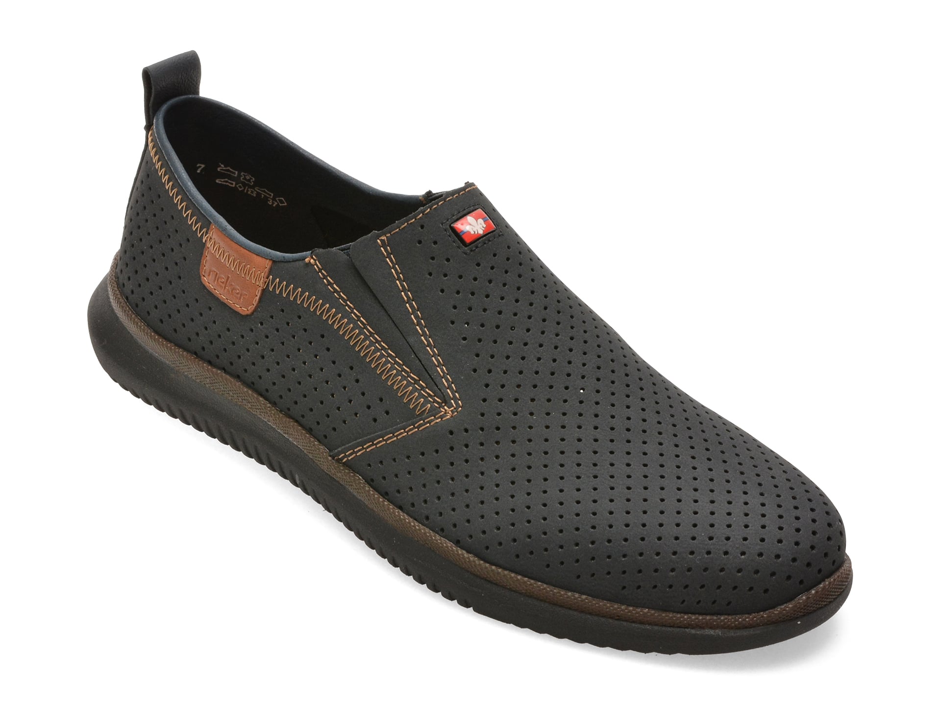 Pantofi RIEKER bleumarin, 10452, din piele naturala