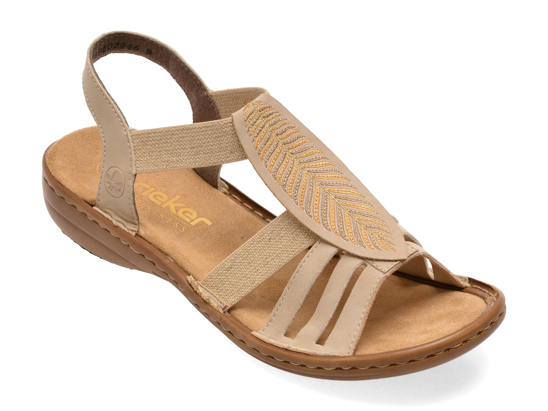 Sandale RIEKER bej, 608C0, din piele ecologica