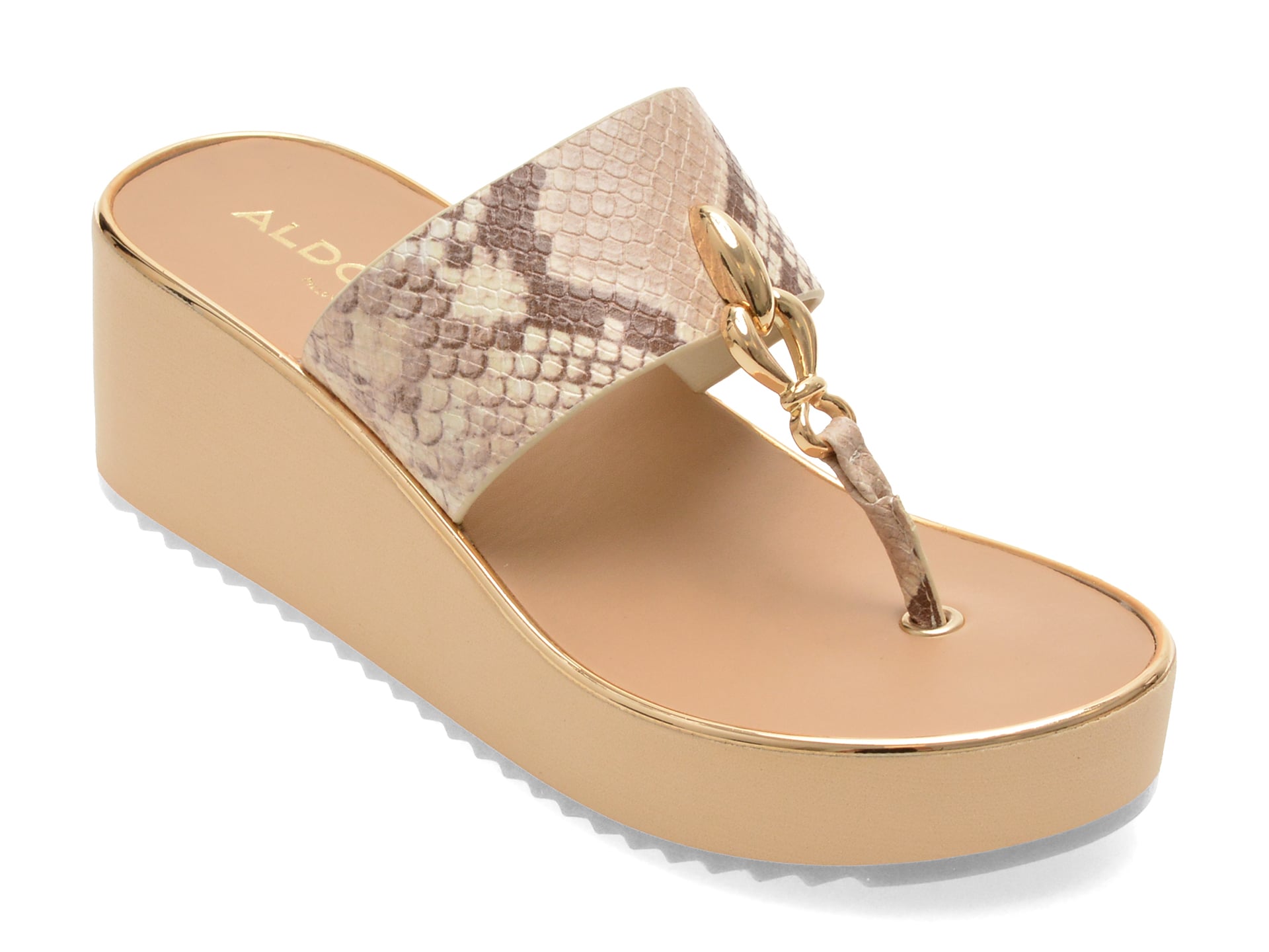 Papuci ALDO maro, PENELOPY 967, din piele ecologica