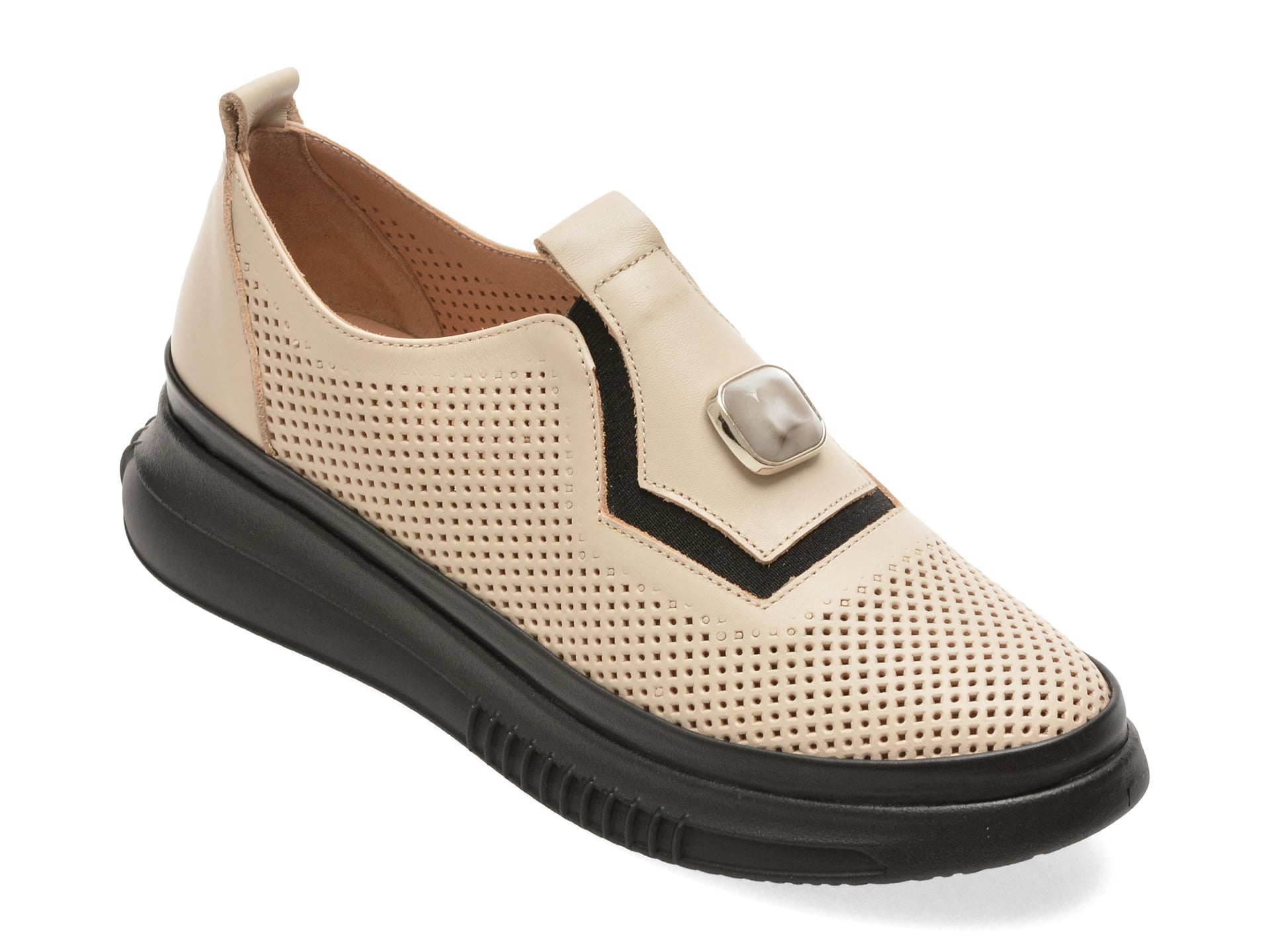 Pantofi IMAGE bej, 3831606, din piele naturala