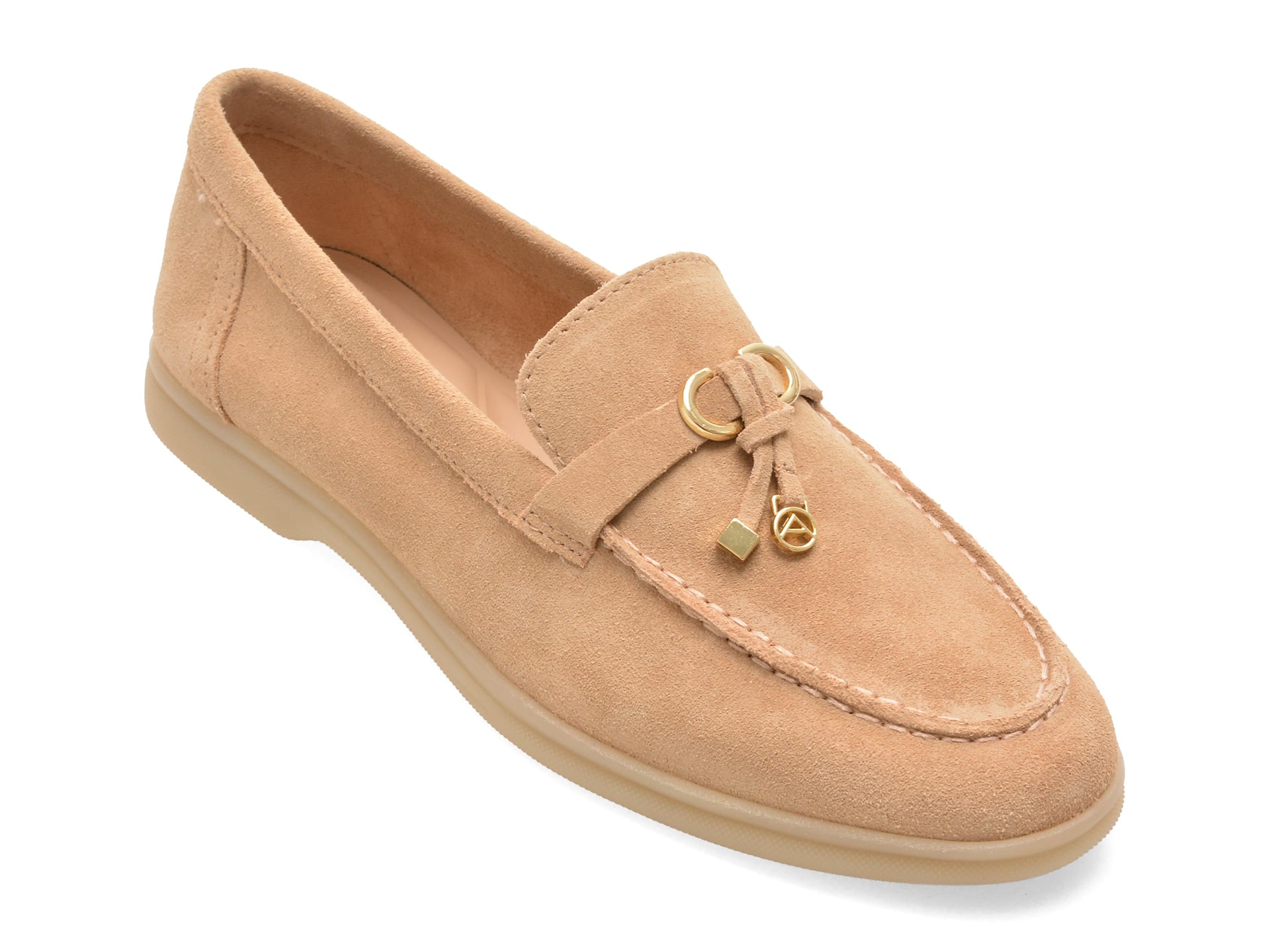 Mocasini ALDO nude, CRERAS-IN 270, din piele intoarsa