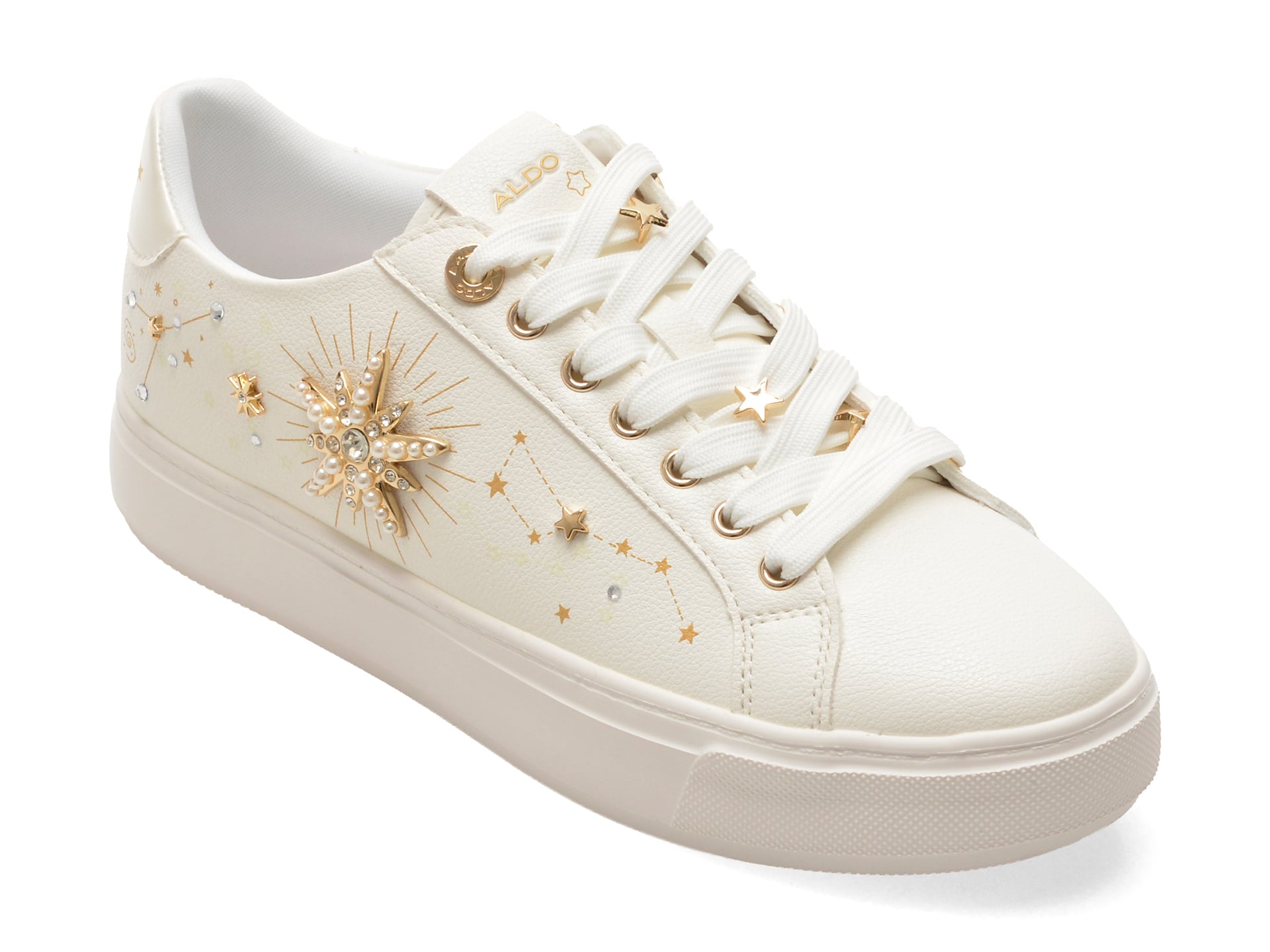 Pantofi sport ALDO albi, STARBRIGHT 100, din piele ecologica