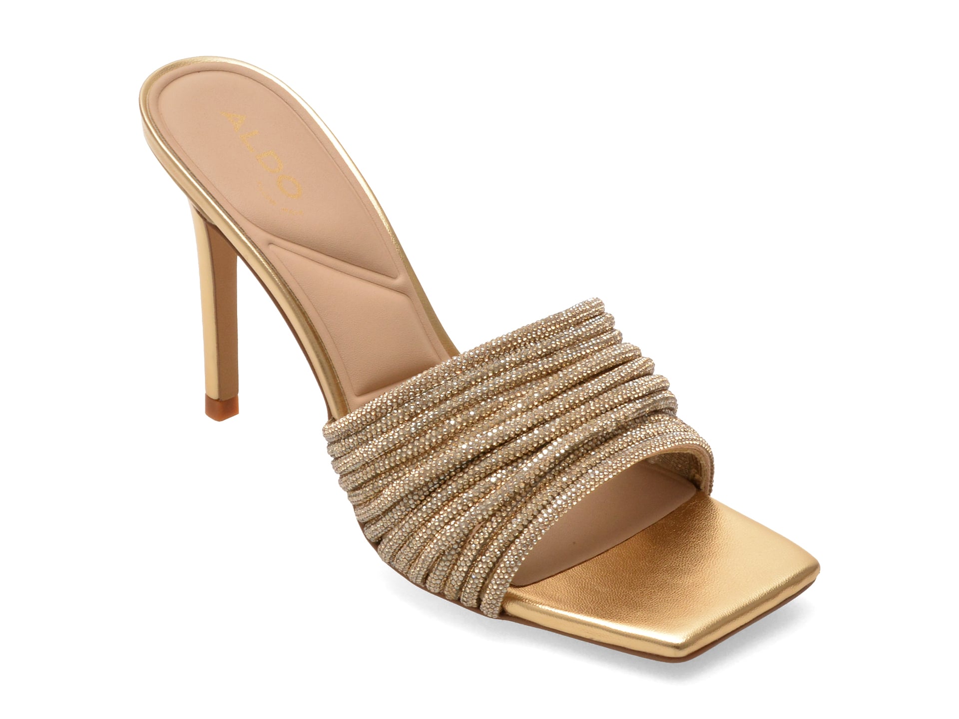 Papuci eleganti ALDO aurii, 13738915, din material textil