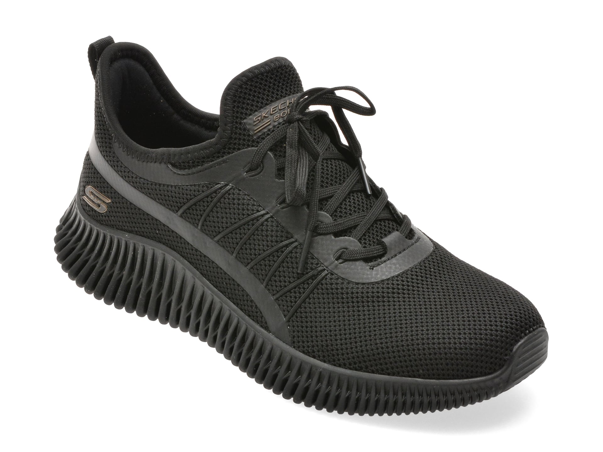 Pantofi sport SKECHERS negri, BOBS GEO, din material textil