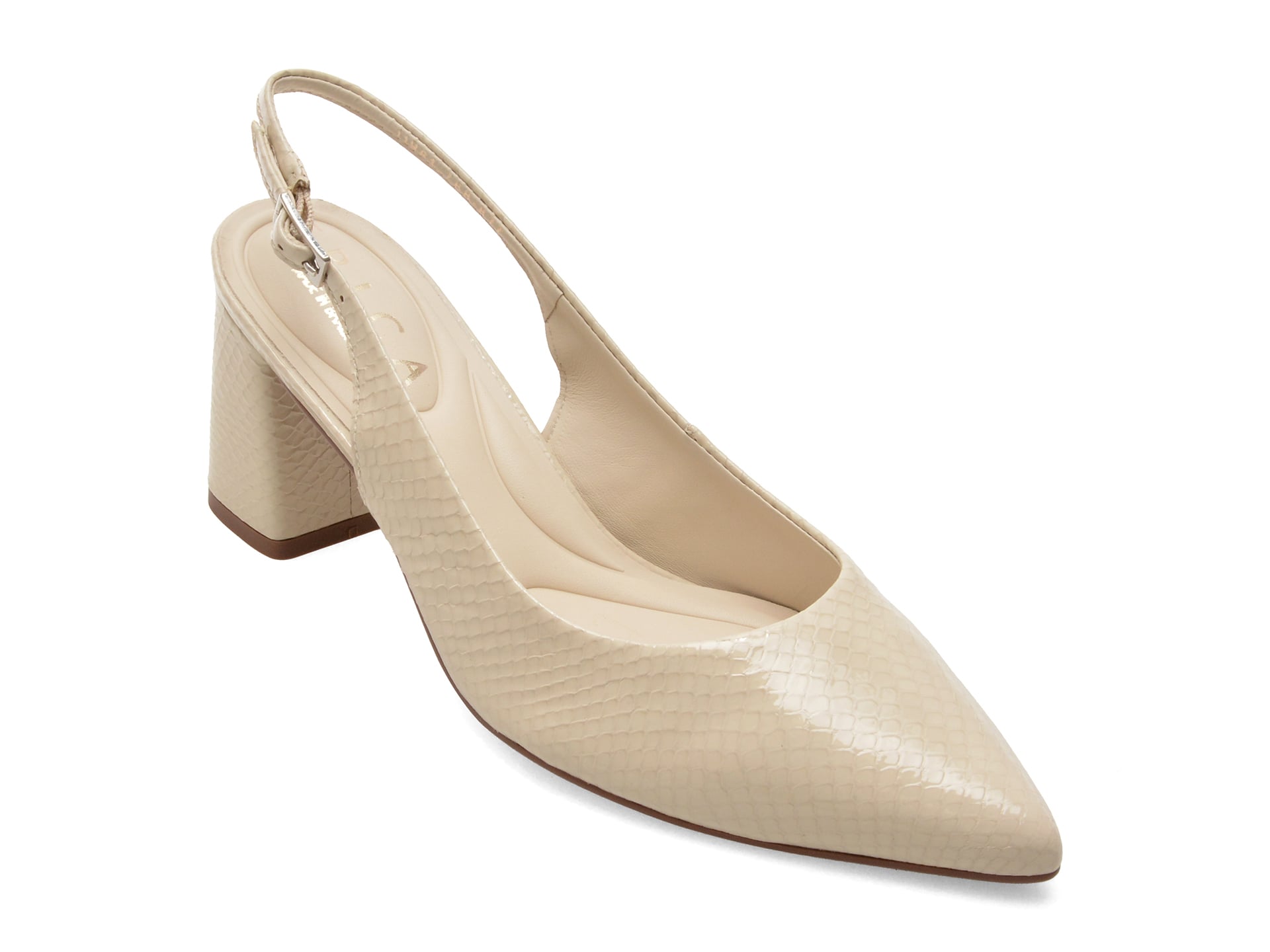 Pantofi EPICA albi, 1196877, din piele naturala lacuita