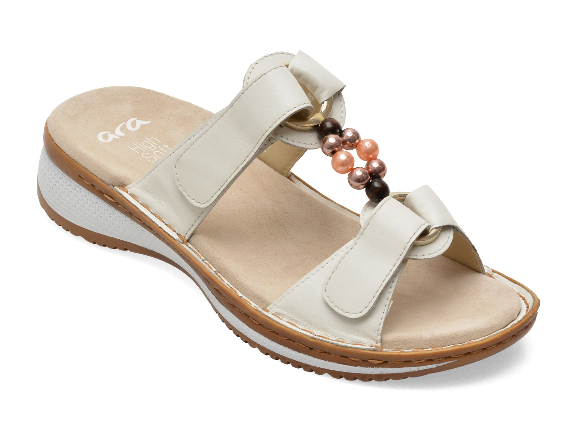 Papuci ARA albi, 29022, din piele naturala