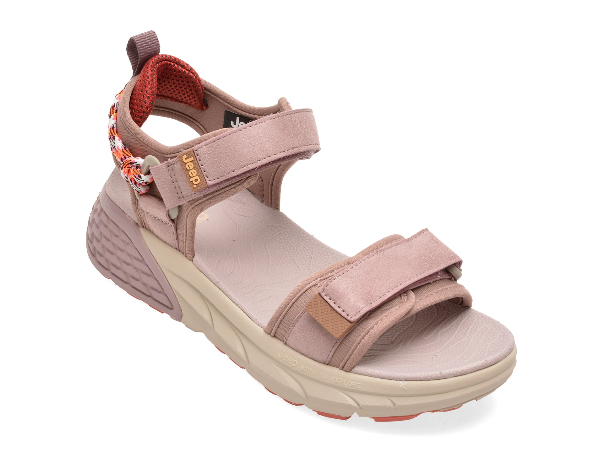 Sandale JEEP roz, 61540, din material textil