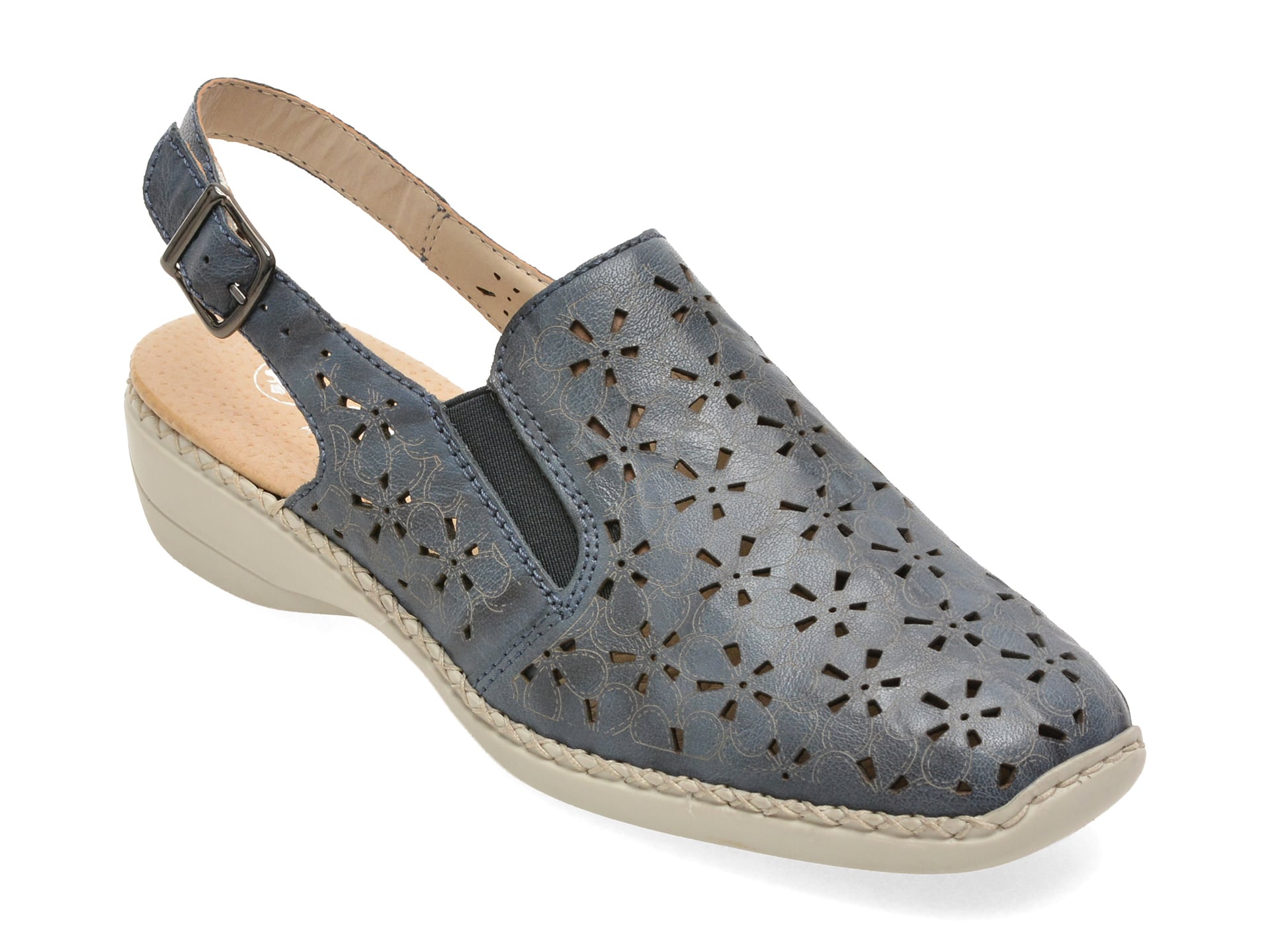 Pantofi RIEKER bleumarin, 41371, din piele naturala