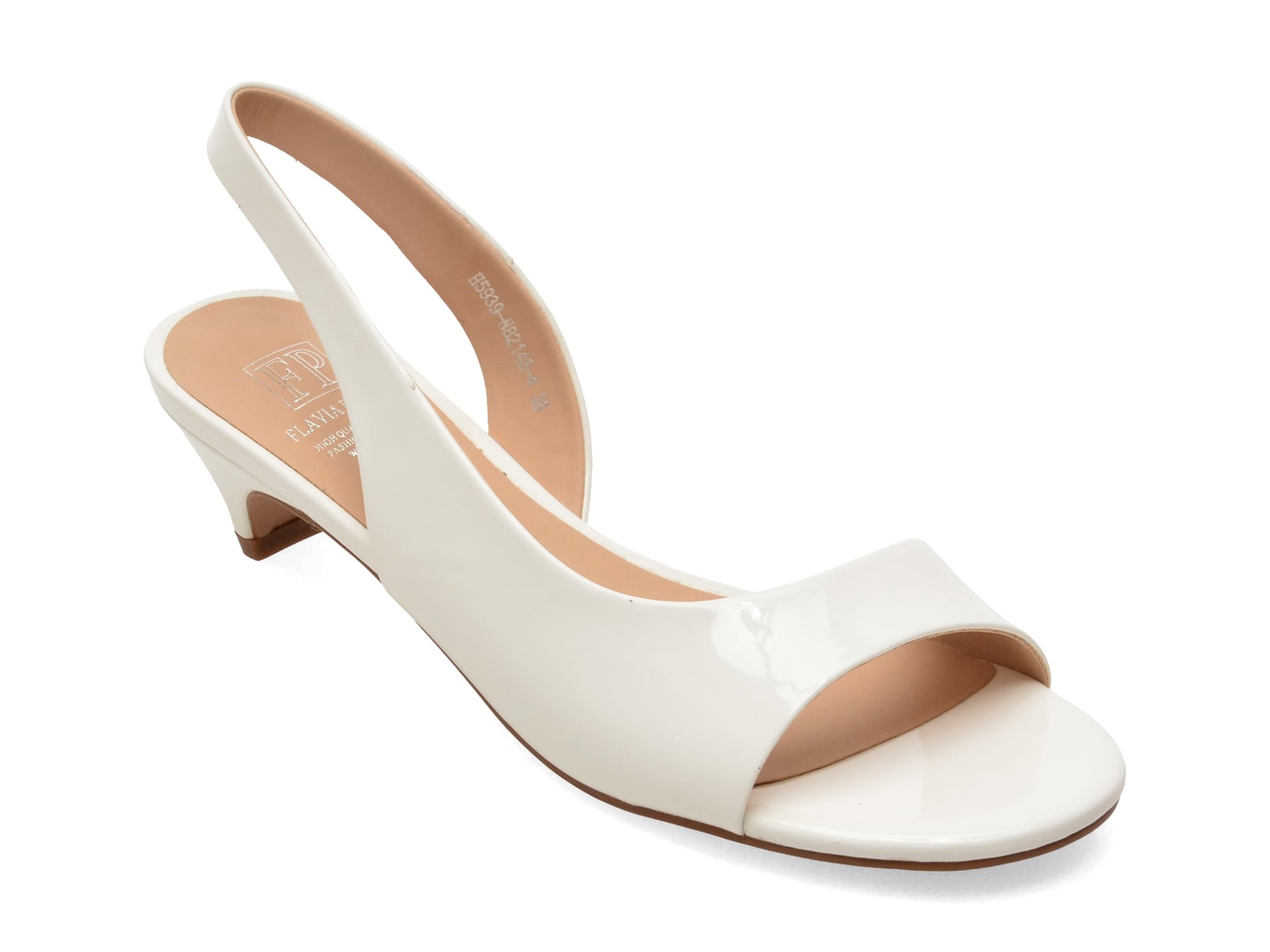 Sandale FLAVIA PASSINI albe, H5939, din piele naturala lacuita
